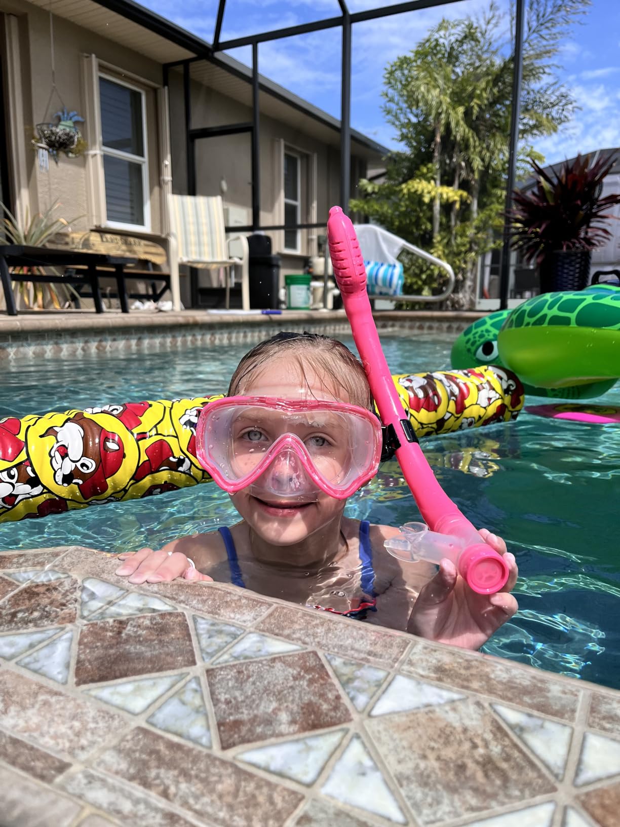 UPhitnis Kids Dry Top Snorkel Set, Diving Mask Snorkeling Gear for Age 4-14 customer photo 2
