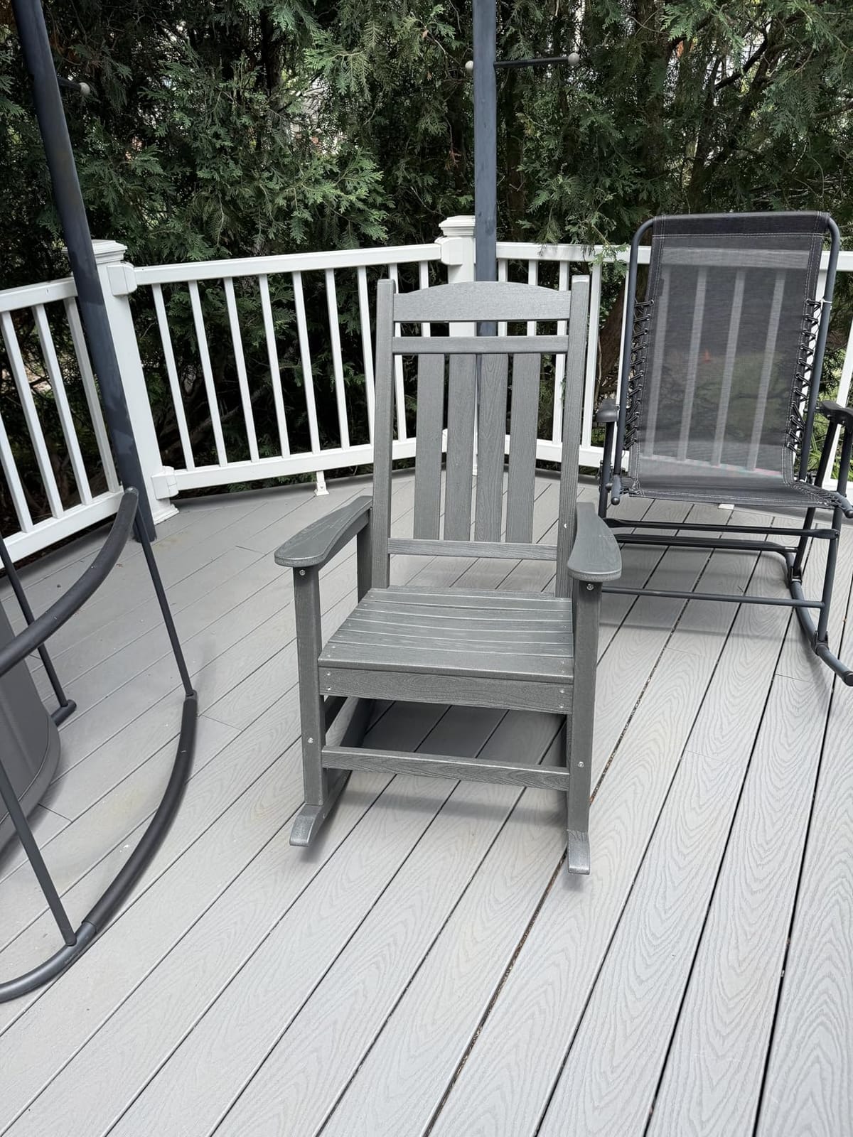 KINGYES Oversized Outdoor Rocking Chair for Adults, Porch Rockers, Black customer photo 1