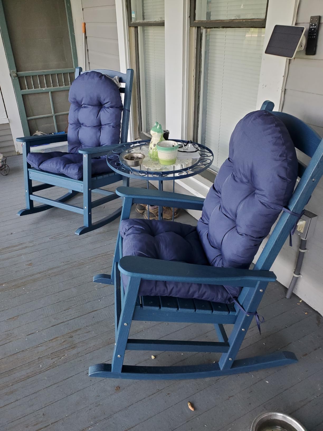 KINGYES Oversized Outdoor Rocking Chair for Adults, Porch Rockers, Black customer photo 2