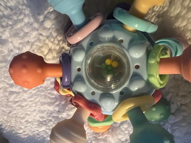 Baby Montessori Sensory Teething Toy 0-6 6-12 Months, Teether Ball & Rattle customer photo 1