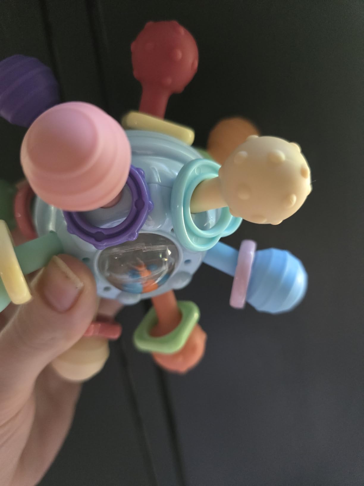 Baby Montessori Sensory Teething Toy 0-6 6-12 Months, Teether Ball & Rattle customer photo 2