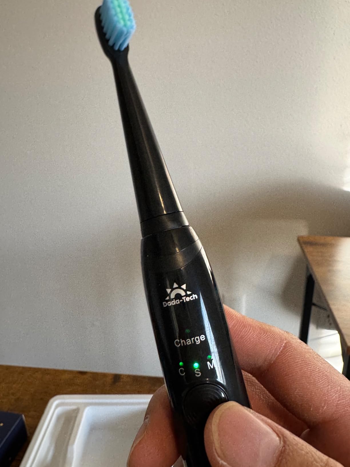 Kids Electric Toothbrush Rechargeable Age 3-5-6-12-18 Year Old, Sonic Toothbrush Kids with Timer 3 Modes 4 Vibrating Heads Habit Stickers Tooth Brush for Girls Boys and Childrens (Astronaut Black) customer photo 1