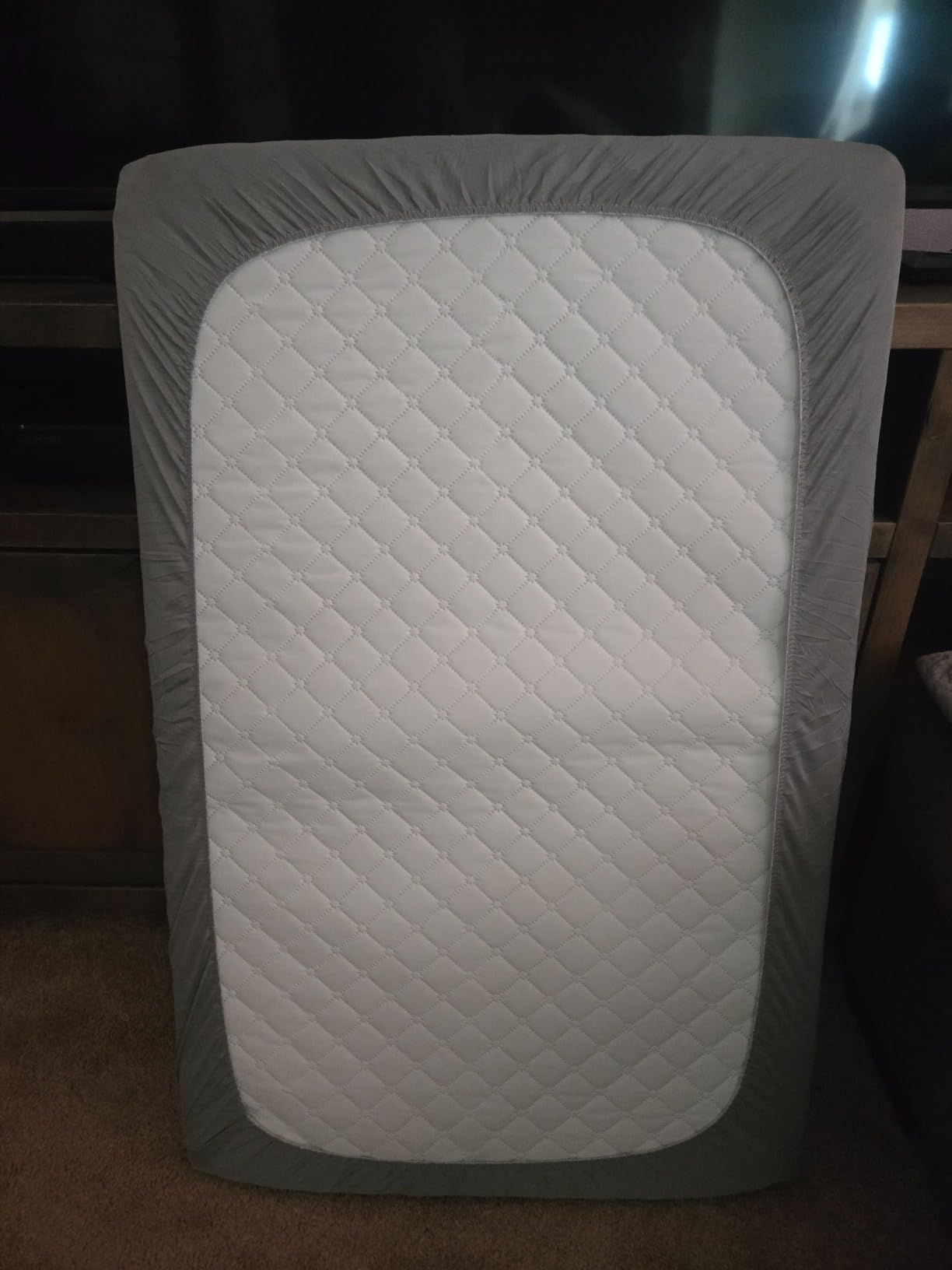 Pack and Play Sheets Fitted Quilted Waterproof Protector, 2 Pack Pad Covers customer photo 1
