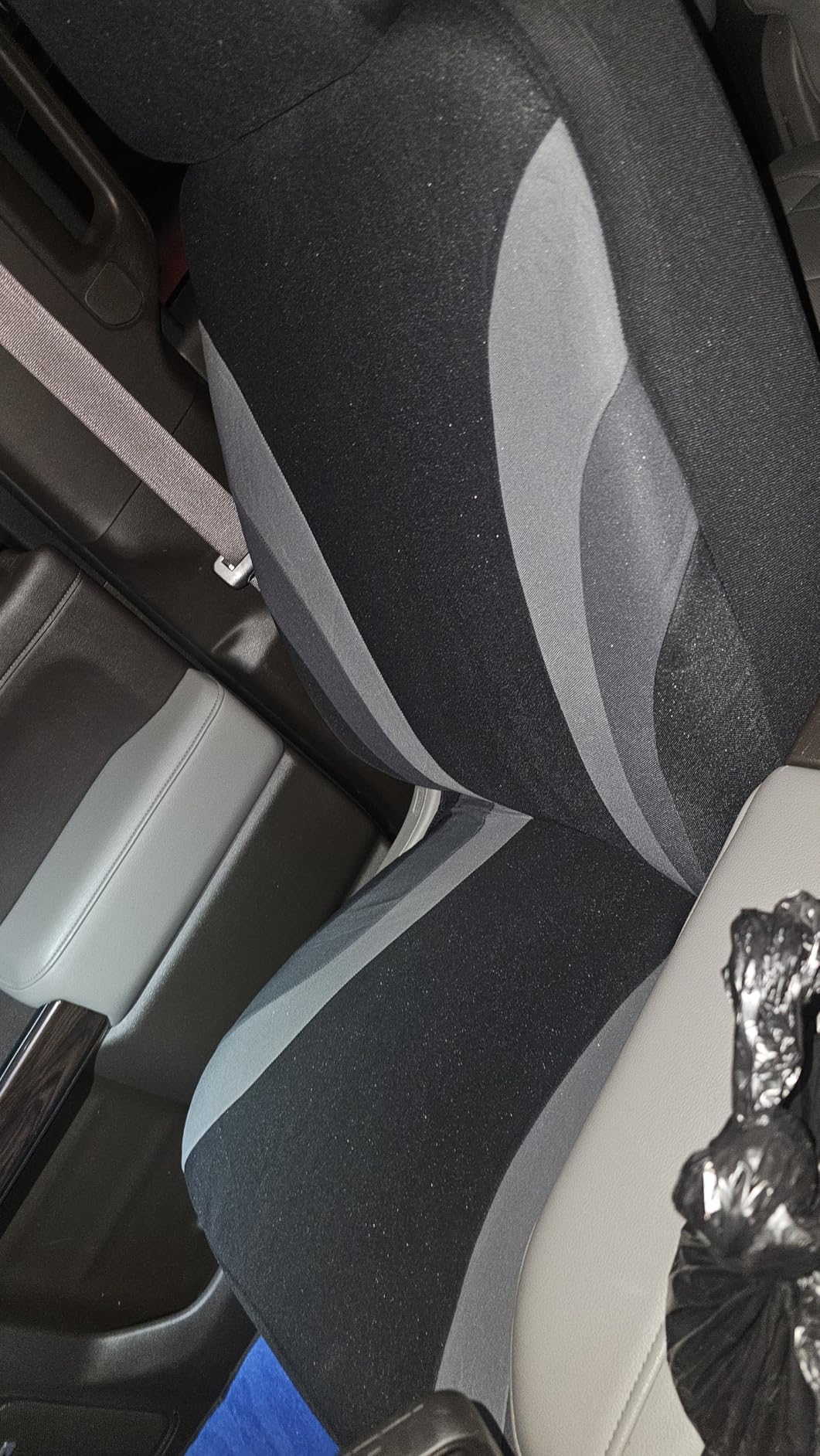CAR PASS Line Rider Sporty Front Seat Covers,Gray Car Seat Covers Two Front Seats Only, Airbag Compatible,Universal Fit Sedans,Cars,Vans,SUV,Truck(Black and Gray) customer photo 2