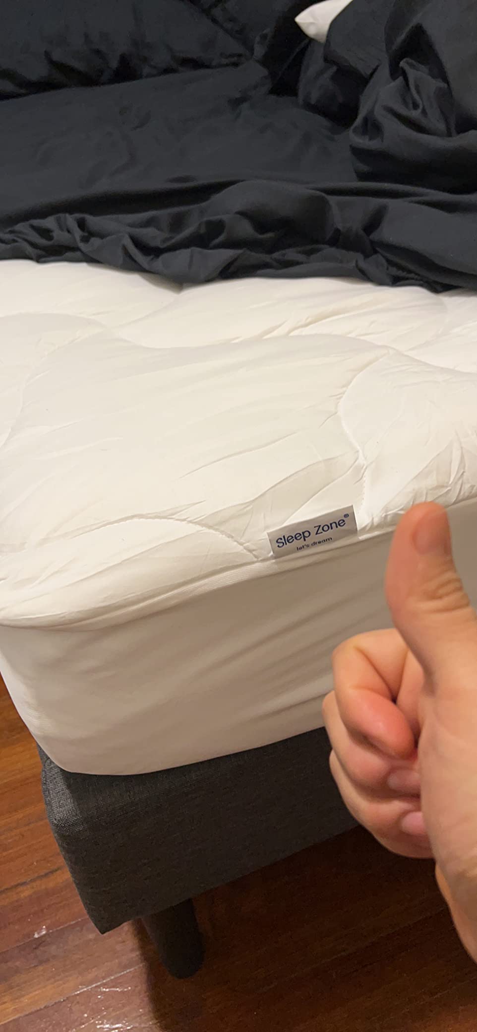 SLEEP ZONE Mattress Pad Twin Size, Elastic Fitted Mattress Protector for Kids, Deep Pocket 8~21 inch Mattress Topper, Machine Washable, Microfiber, Easy Care (Beige, Twin) customer photo 1