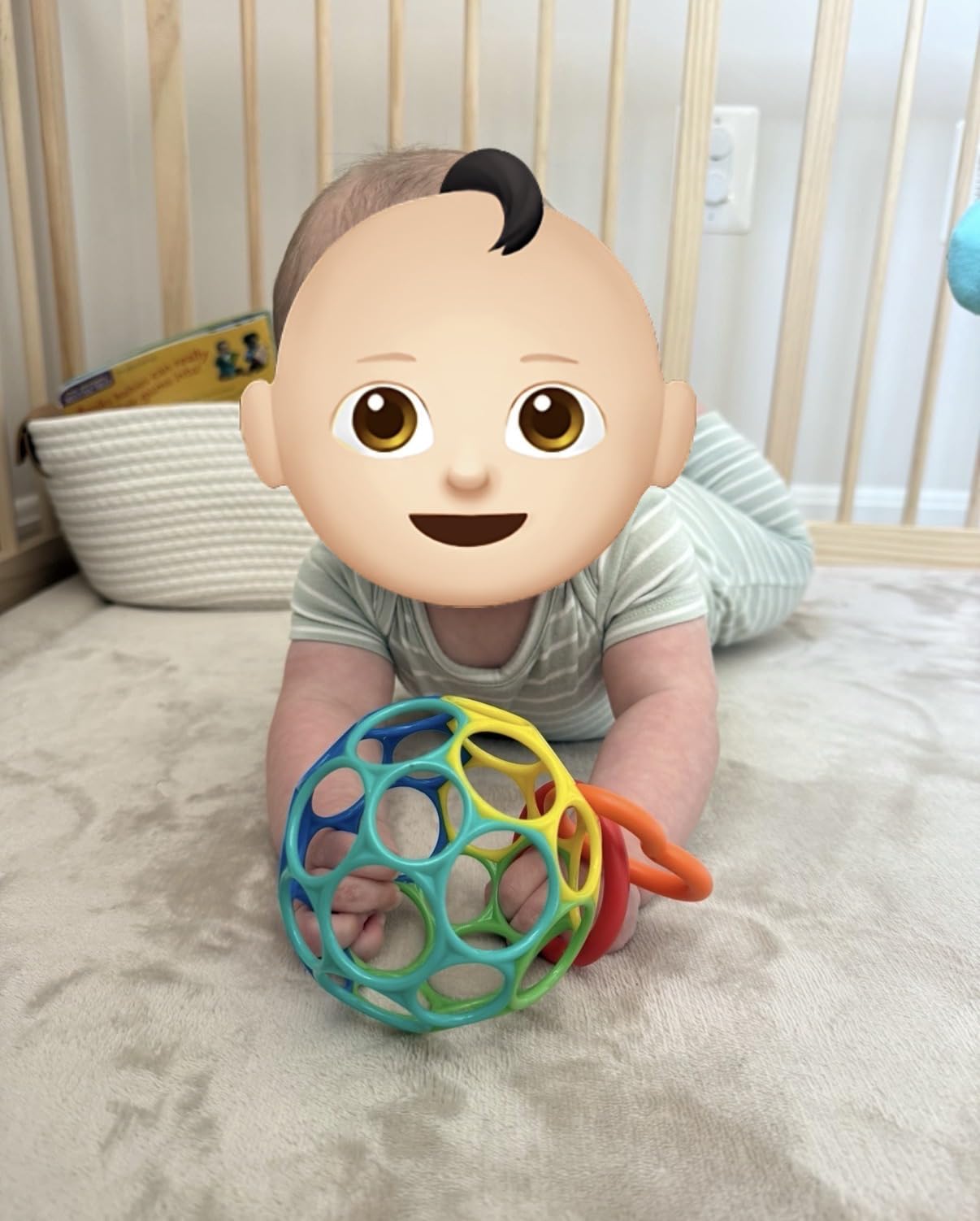 Bright Starts Oball Easy Grasp Red Apple Teether Toy, Hold My Own Collection, BPA Free, Unisex, Newborn and Up customer photo 1