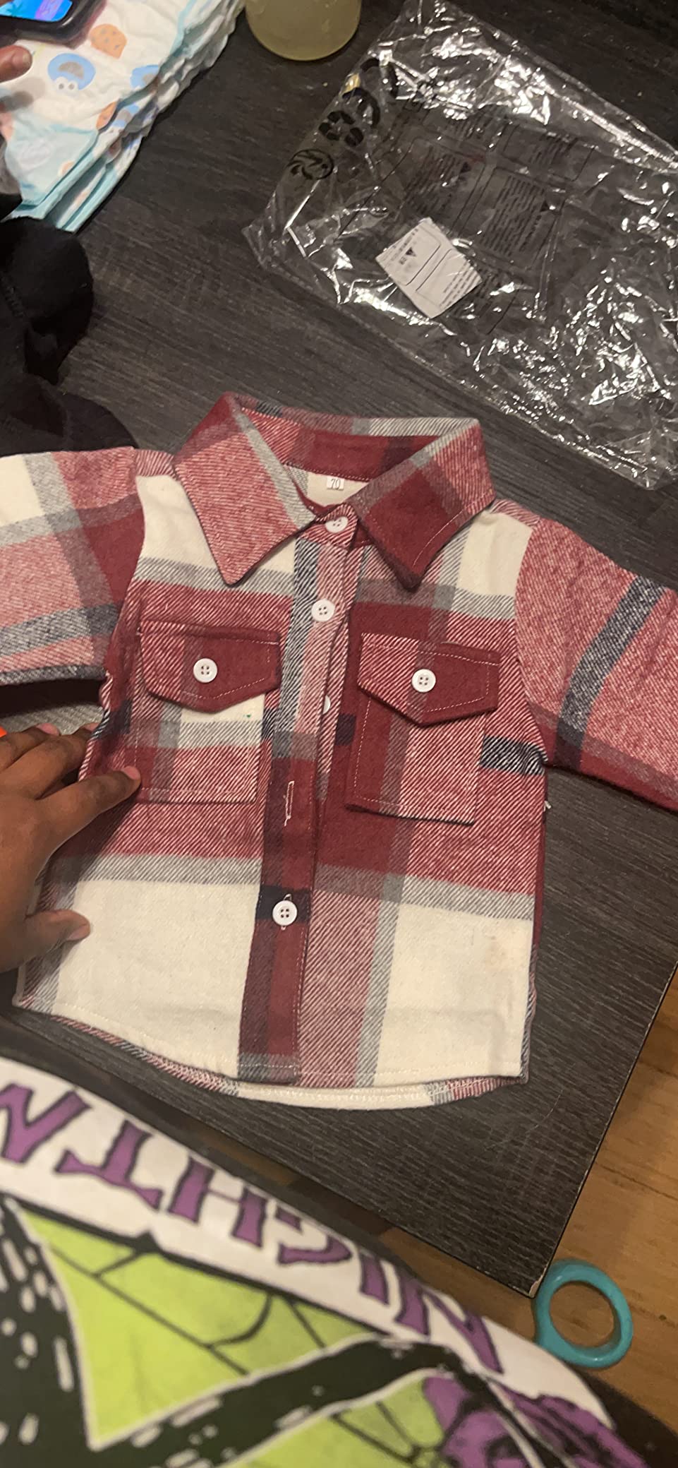 IBTOM CASTLE Boys Girls Flannel Plaid Shirt Jacket Long Sleeve Lapel Button Down Pocketed Shirts Regular Fit Casual Fall Coat customer photo 1