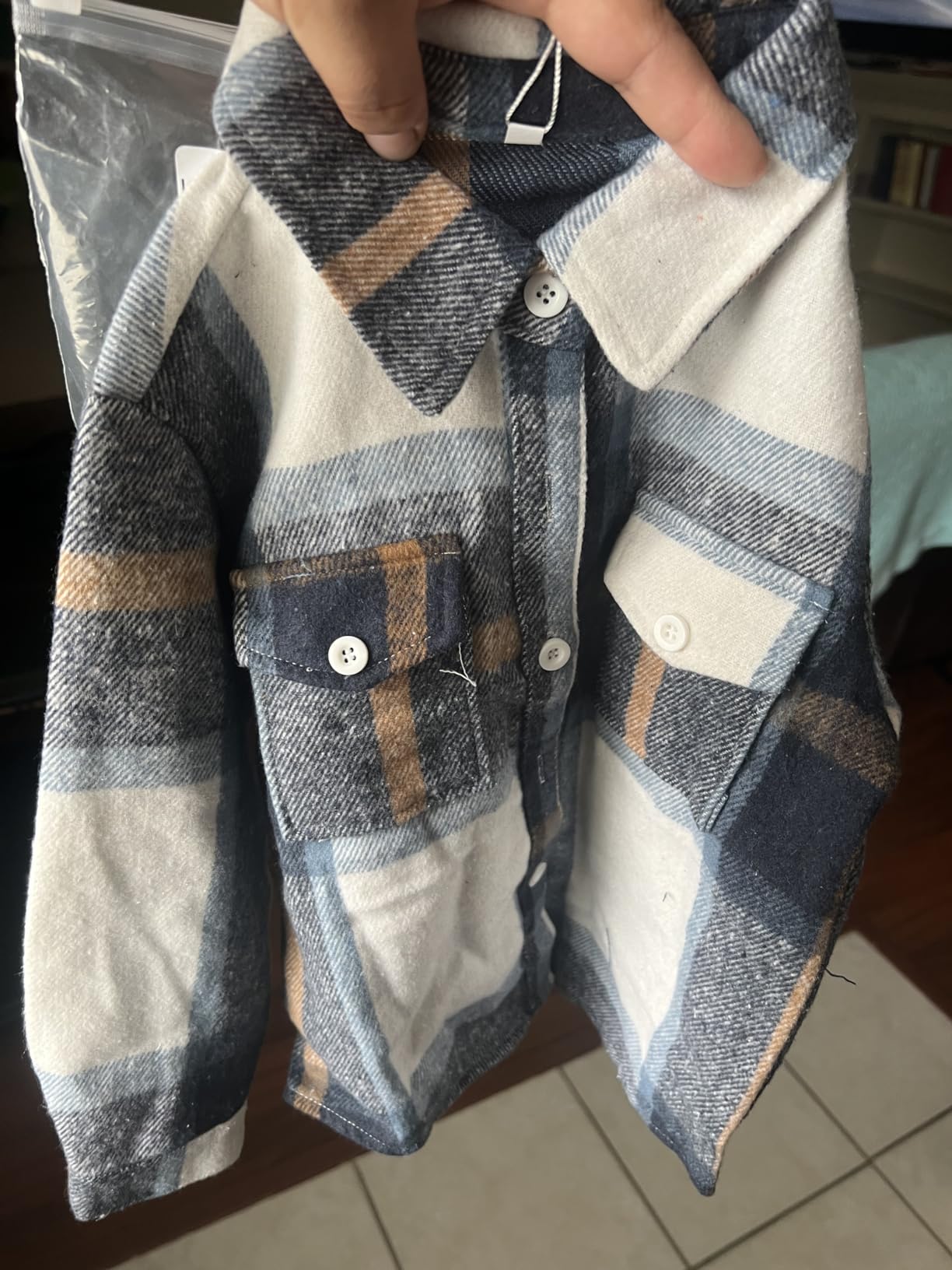 IBTOM CASTLE Boys Girls Flannel Plaid Shirt Jacket Long Sleeve Lapel Button Down Pocketed Shirts Regular Fit Casual Fall Coat customer photo 2