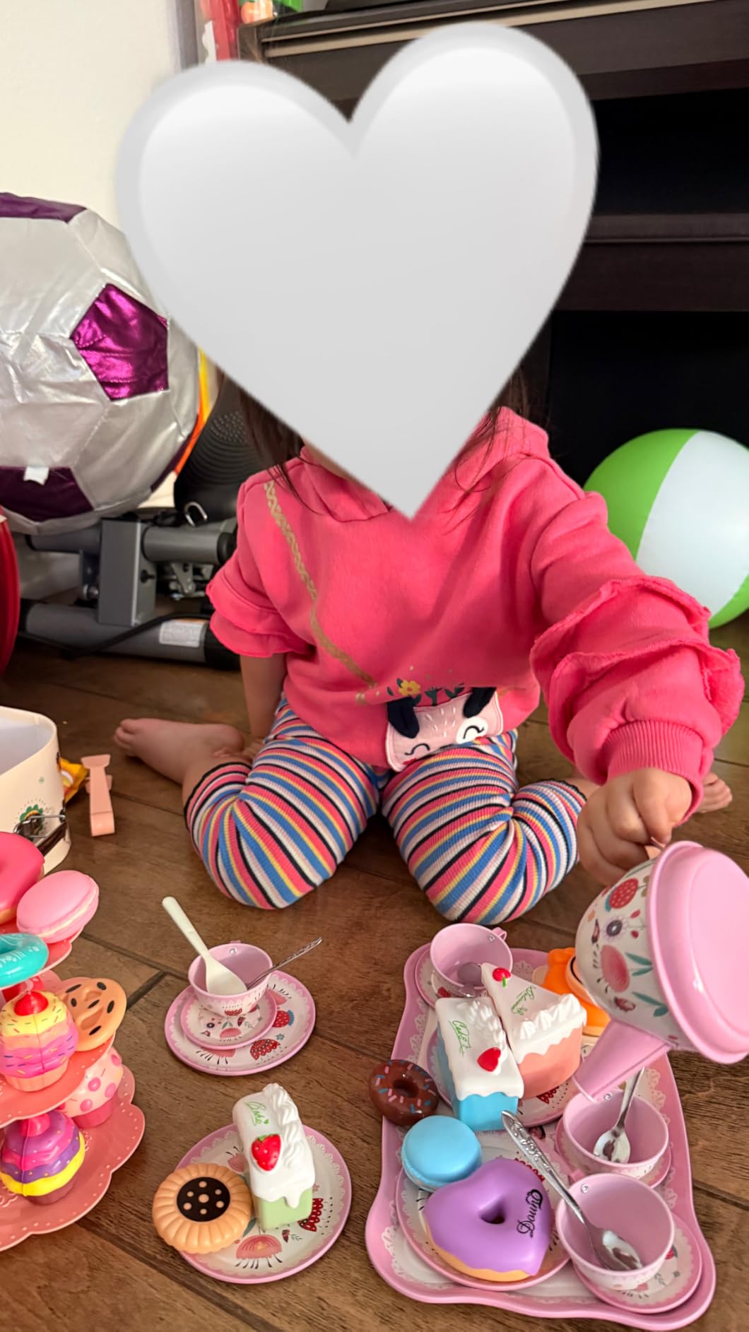 Tea Party Set for Little Girls, Flower Tea Sets Toys for Toddlers Girls Age 3 4 5 6 Year Old customer photo 1