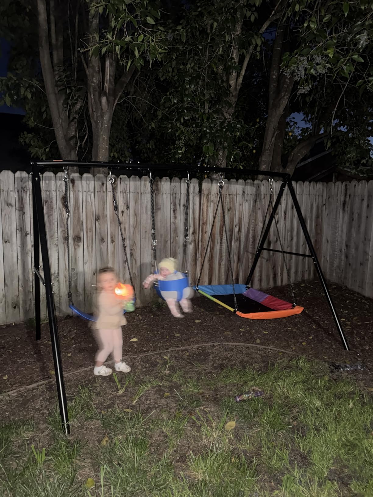 Hapfan 3 in 1 Swing Set for Backyard with Toddler, Platform and Belt Swing customer photo 1