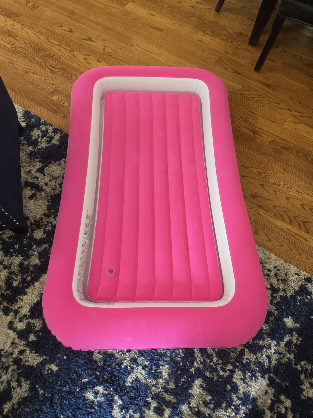 Kids Air Mattress Inflatable Toddler Travel Bed with Sides, Cot Sleeping Pad, Blue customer photo 1