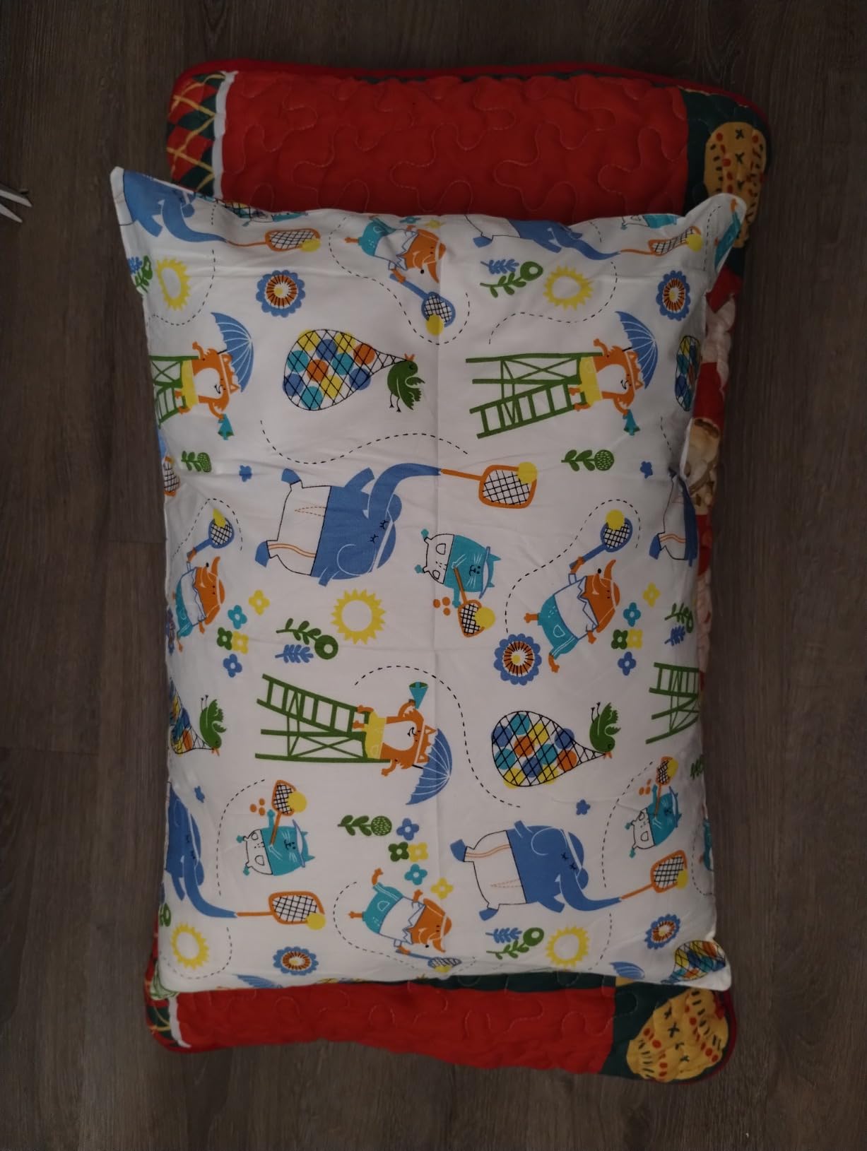 Toddler Pillow with 100% Muslin Cotton Pillowcase, 13x18, Beige customer photo 1