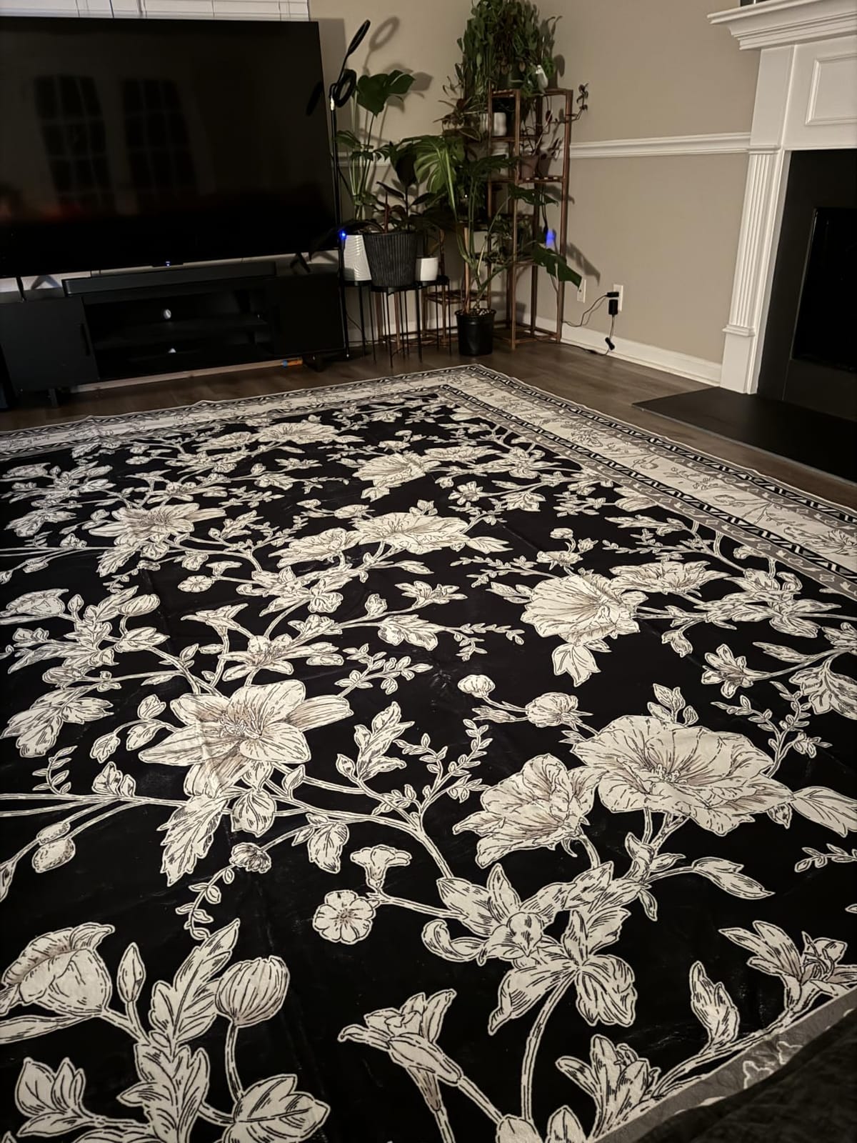 Pink Nursery Rug for Girls Room Vintage Floral Washable 5x7 Rugs for Dorm customer photo 2