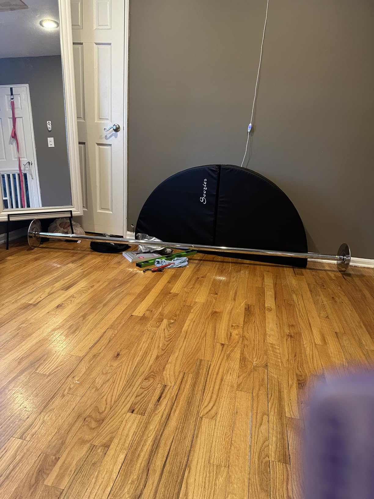 Dance Pole, Spinning Dancing Pole for Home, 45mm 7-11 ft | Portable, Adjustable Height, Apartment Friendly, Spinning and Static Modes, No-Drill Setup, Full Accessory Set customer photo 1