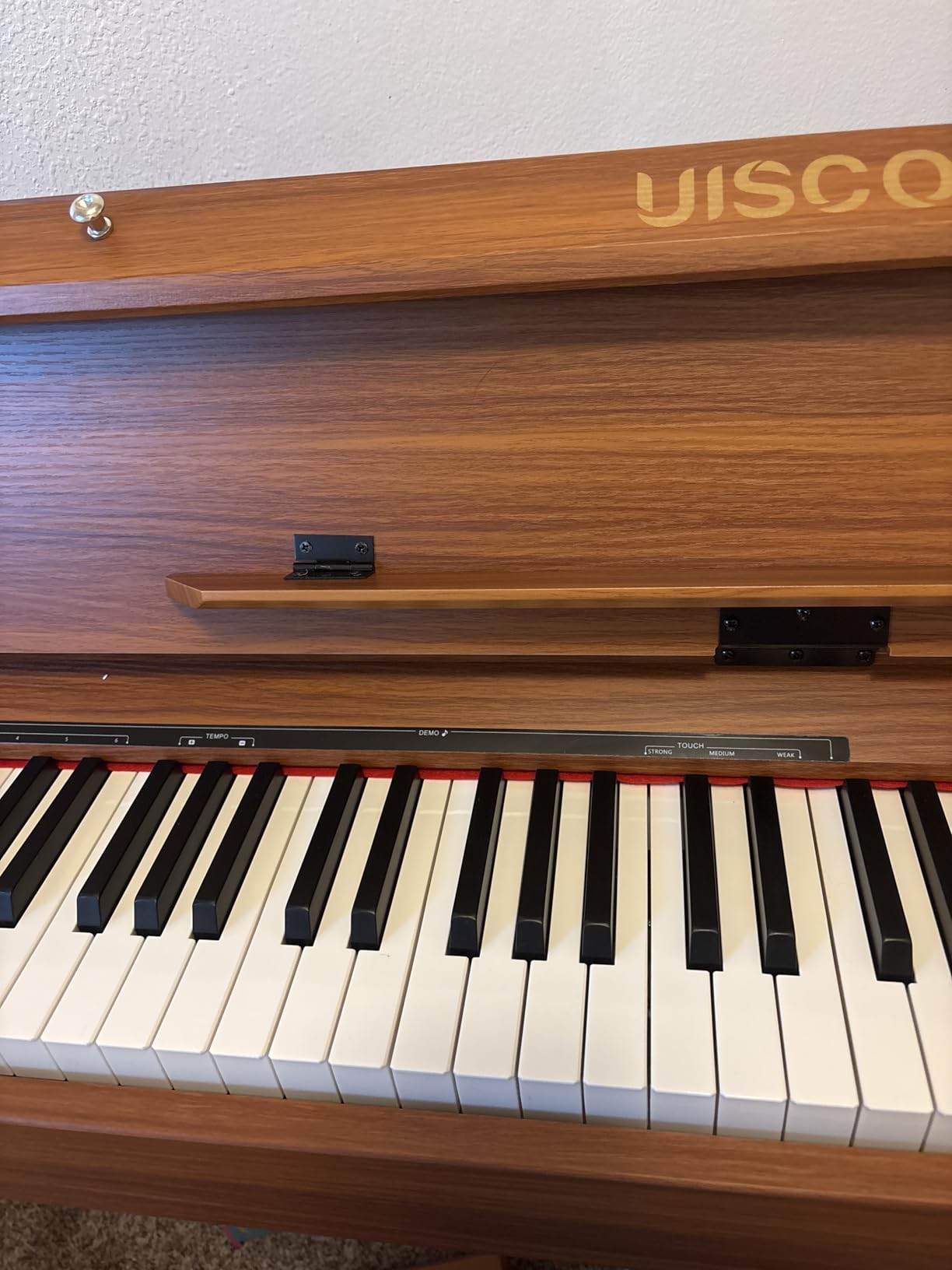 UISCOM 88 Key Weighted Home Digital Piano,Wooden Desk Keyboard,Triple-Pedal | Transforms Between Desk and Vanity,Progressive Hammer-Action Keyboard, Perfect for Beginners with MIDI Functionality,Brown customer photo 1