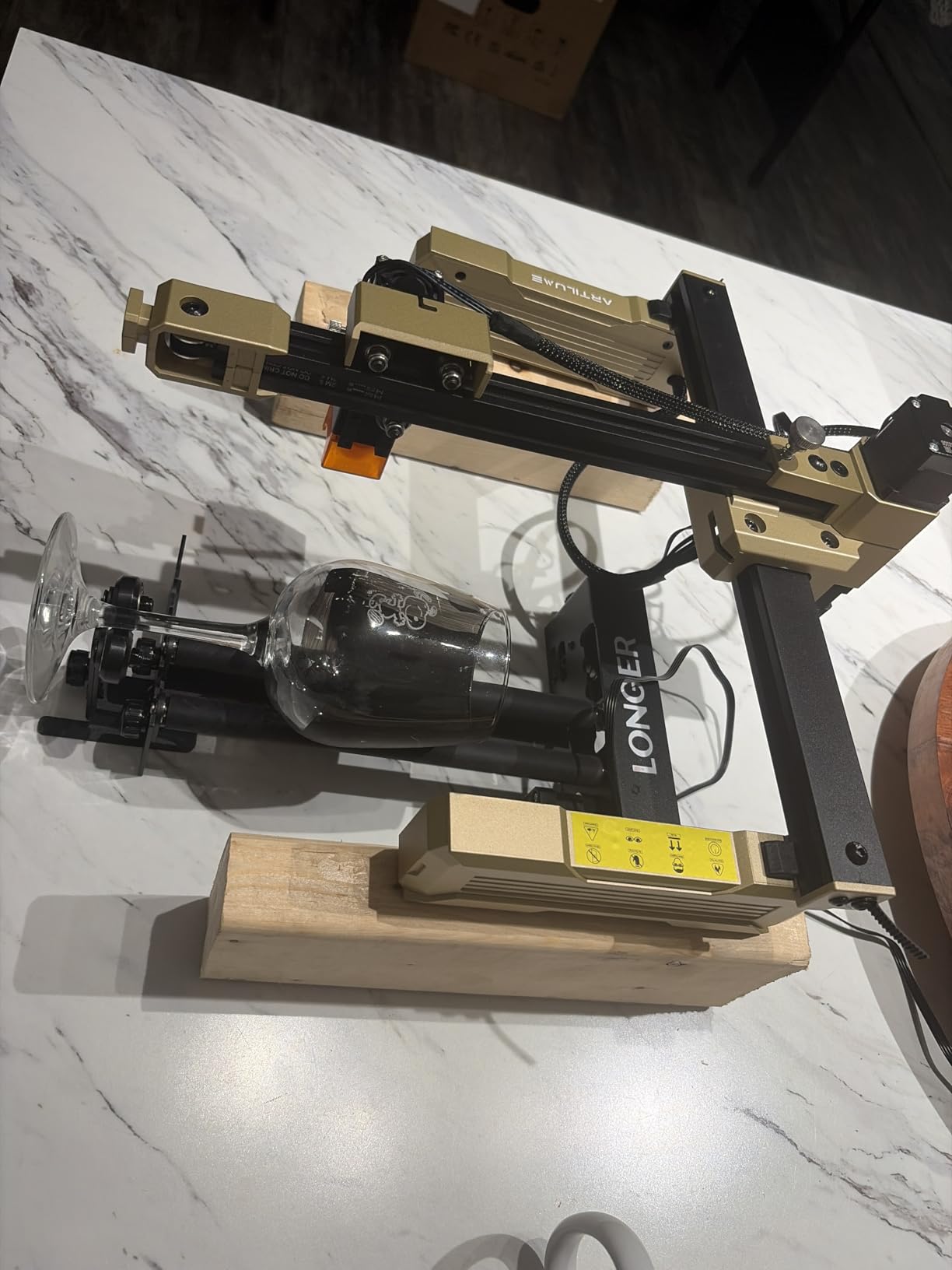 Longer Rotary Roller Series,with Bracket, Y-Axis 360° Rotation for Laser Engraver Engraving Cylindrical Objects Tumblers Cans Cups Bottles, Compatible with 99% of Laser Engraver,Size 268 * 184 * 60mm customer photo 1