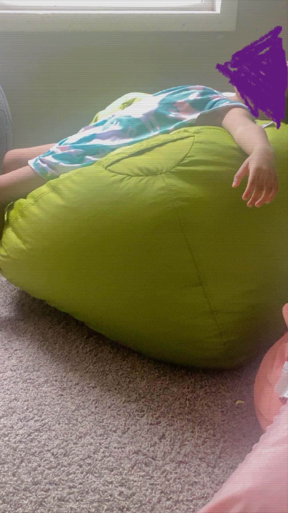 Big Joe Classic Bean Bag Chair for Kids Bedroom and Reading Nook, Easy-Clean Navy, Durable Nylon Polyester Blend, 2 feet Refillable customer photo 1