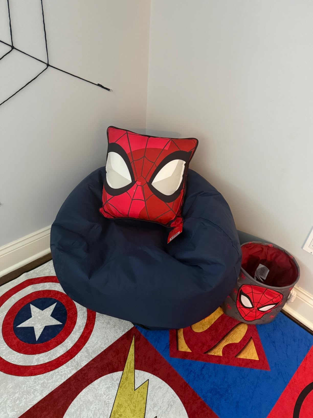 Big Joe Classic Bean Bag Chair for Kids Bedroom and Reading Nook, Easy-Clean Navy, Durable Nylon Polyester Blend, 2 feet Refillable customer photo 2