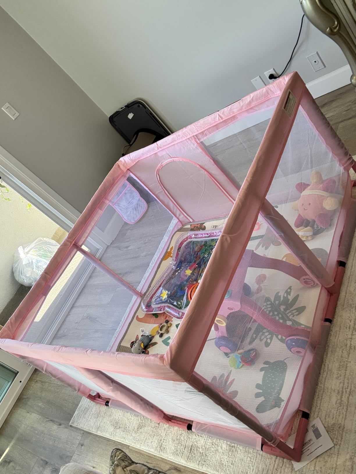 XVISHX Baby Playpen with Mat, 50 x 50 Inch Play Pen Playards, Playpen for Babies and Toddlers, Baby Playard for Indoor & Outdoor Active Center Game Fence, Skin-Friendly Fabric and Soft Breathable Mesh customer photo 2