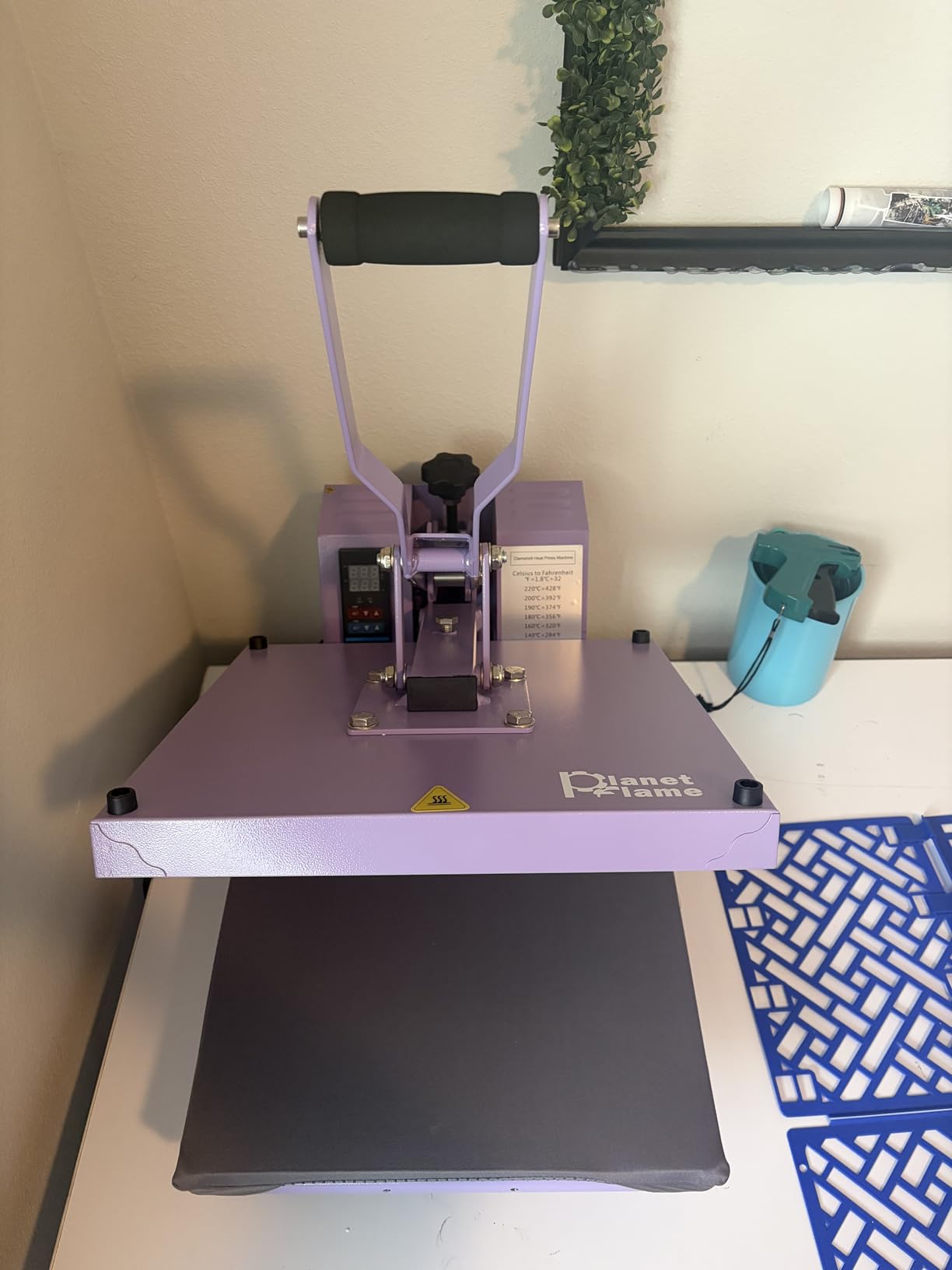 15x15 Slide Out Heat Press Machine for T-Shirts, Purple customer photo 1