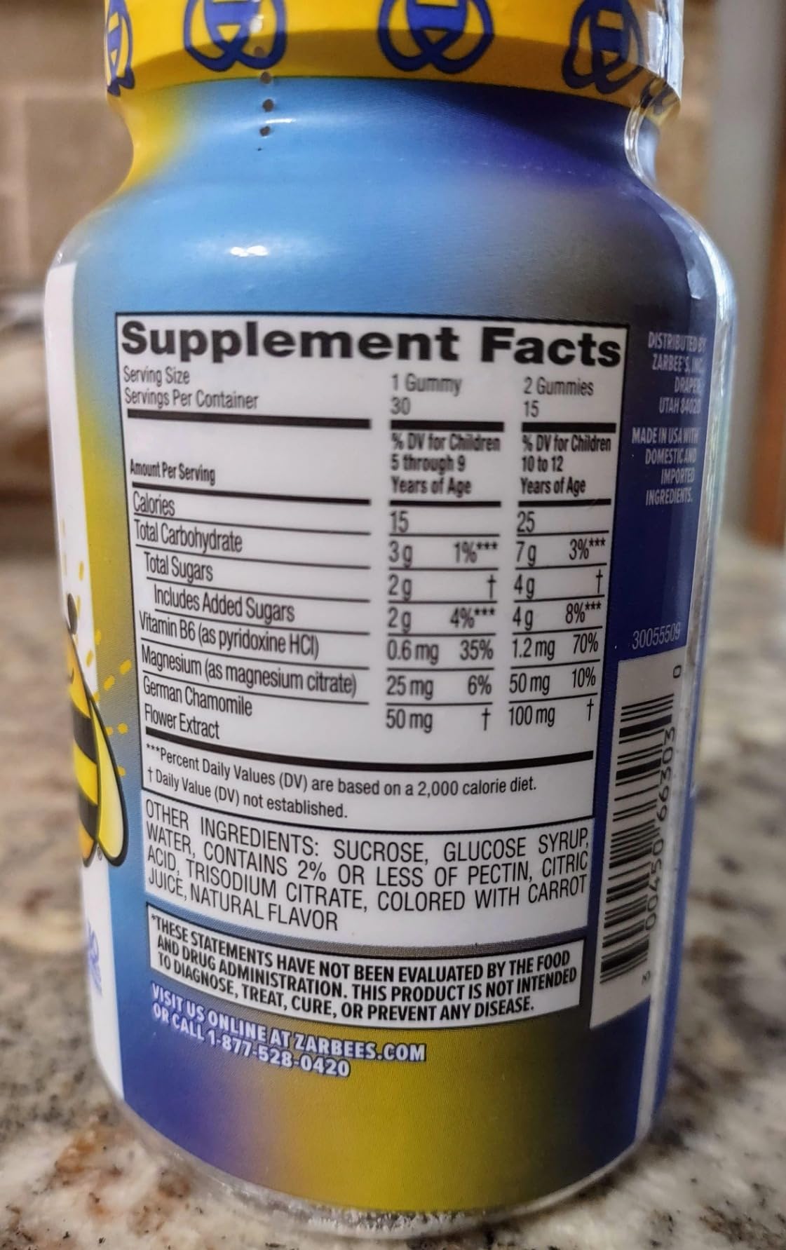 Zarbee's Kids Calm Gummies with Magnesium, Raspberry, 30 ct customer photo 1