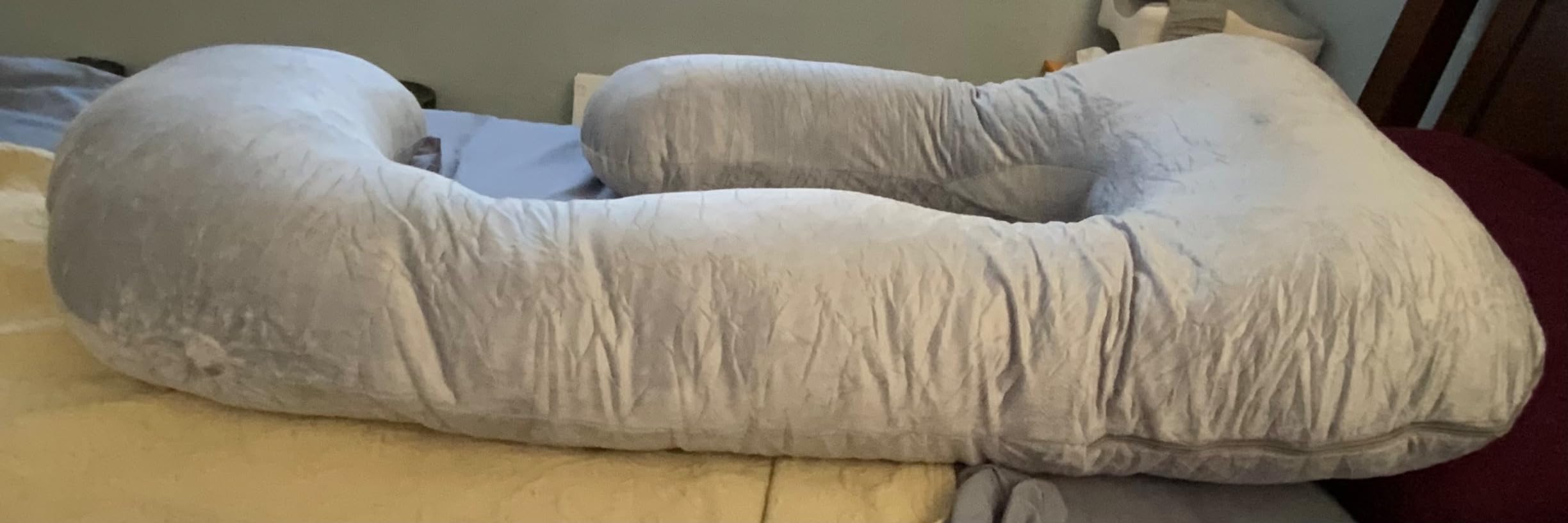 Cute Castle Pregnancy Pillows, Soft U-Shape Maternity Pillow with Removable Cover - Full Body Pillows for Adults Sleeping - Pregnancy Must Haves - Jumbo 57 Inch - Grey customer photo 2