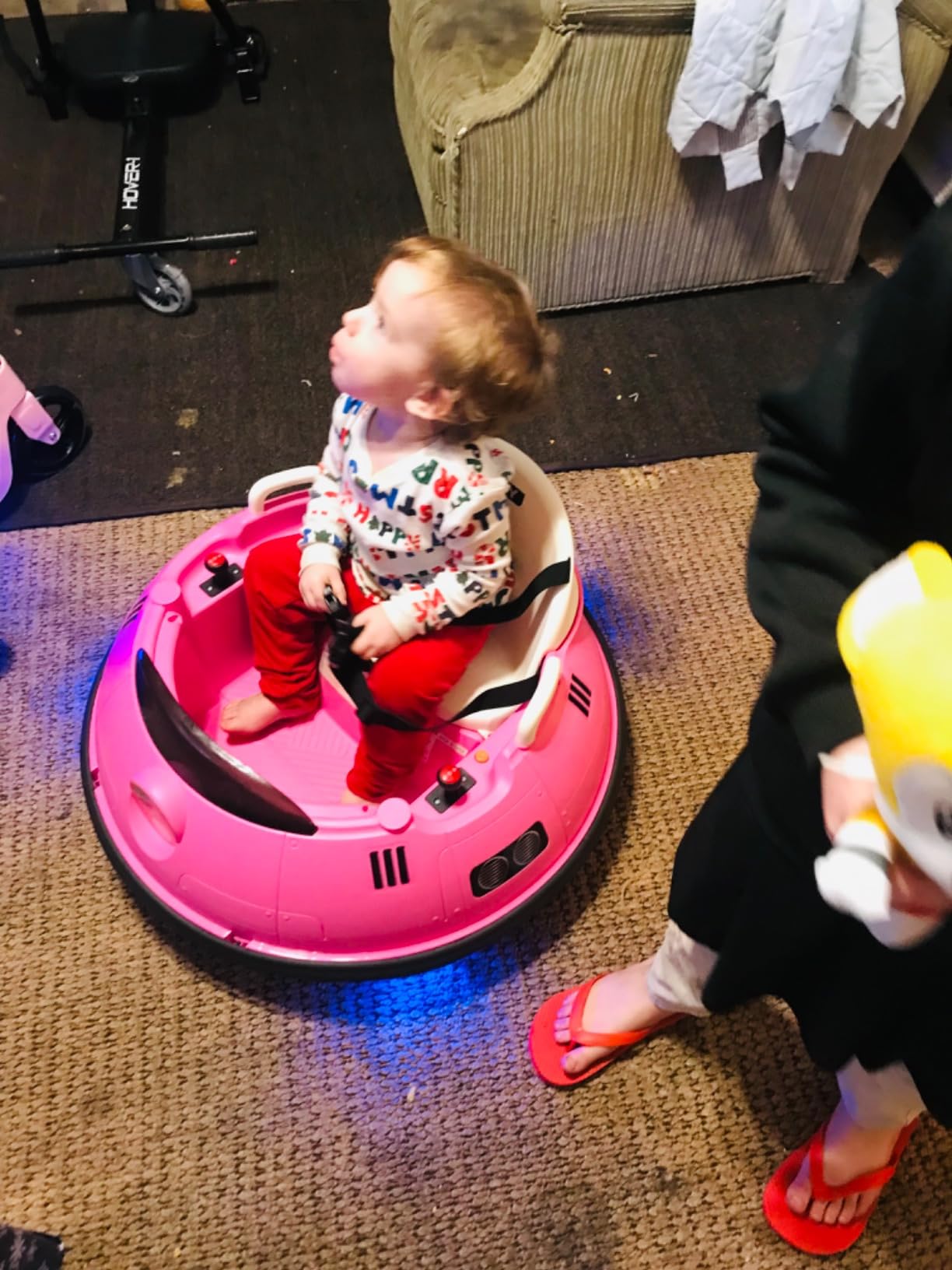 Hikole 12V Baby Bumper Car with Remote Control, 360 Degree Spin, Green customer photo 1
