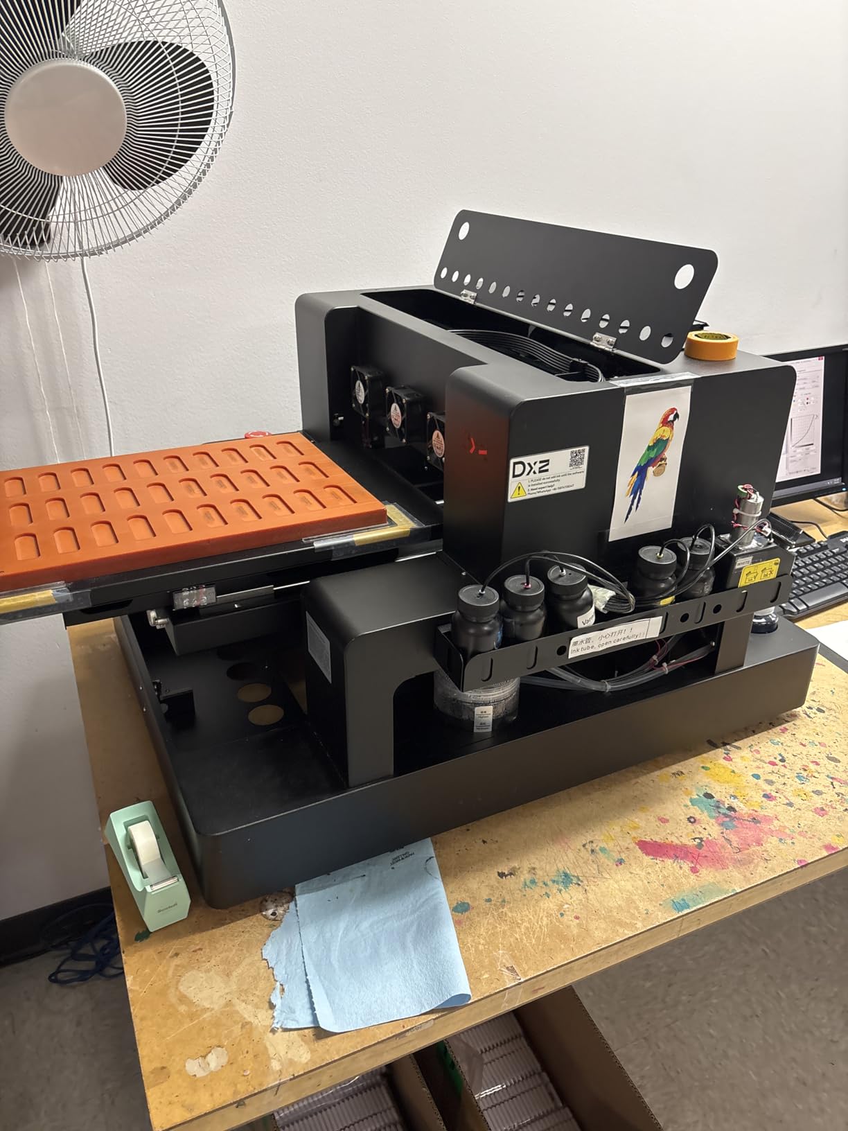 DXZ A3 UV Printer,Automatic L805 UV Flatbed Cylinder Printer with Varnish 100% Transfer Rate for Phone Case,Acrylic,Metal,Leather,Golf,Bottle,2-Year Ink Included customer photo 2