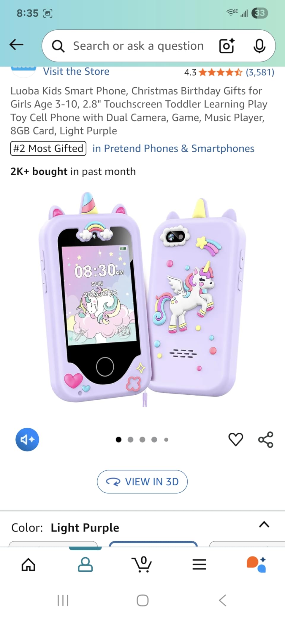 Kids Smart Phone for Girls, Christmas Birthday Gifts for Girls Age 3-10 customer photo 1