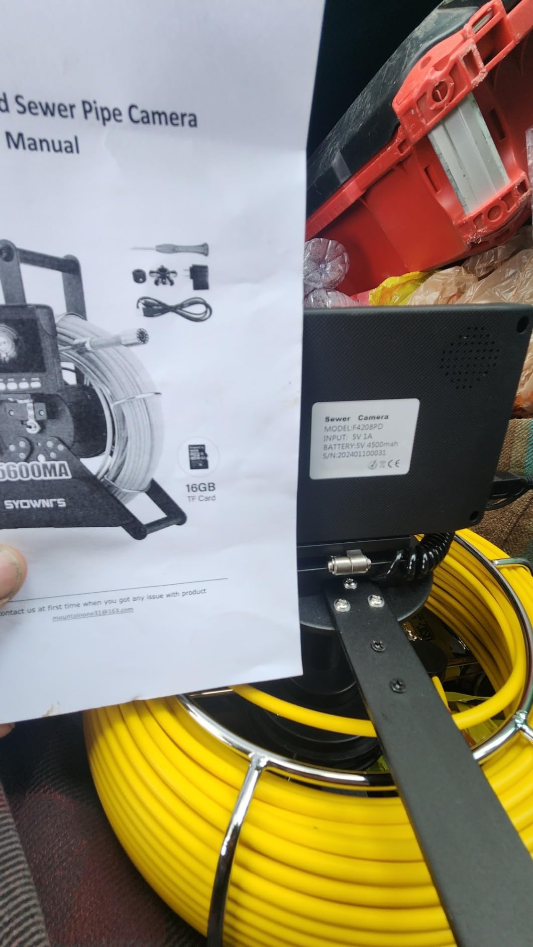 Sewer Camera 100ft/30m, Drain Camera with 12pcs Light, 4.3