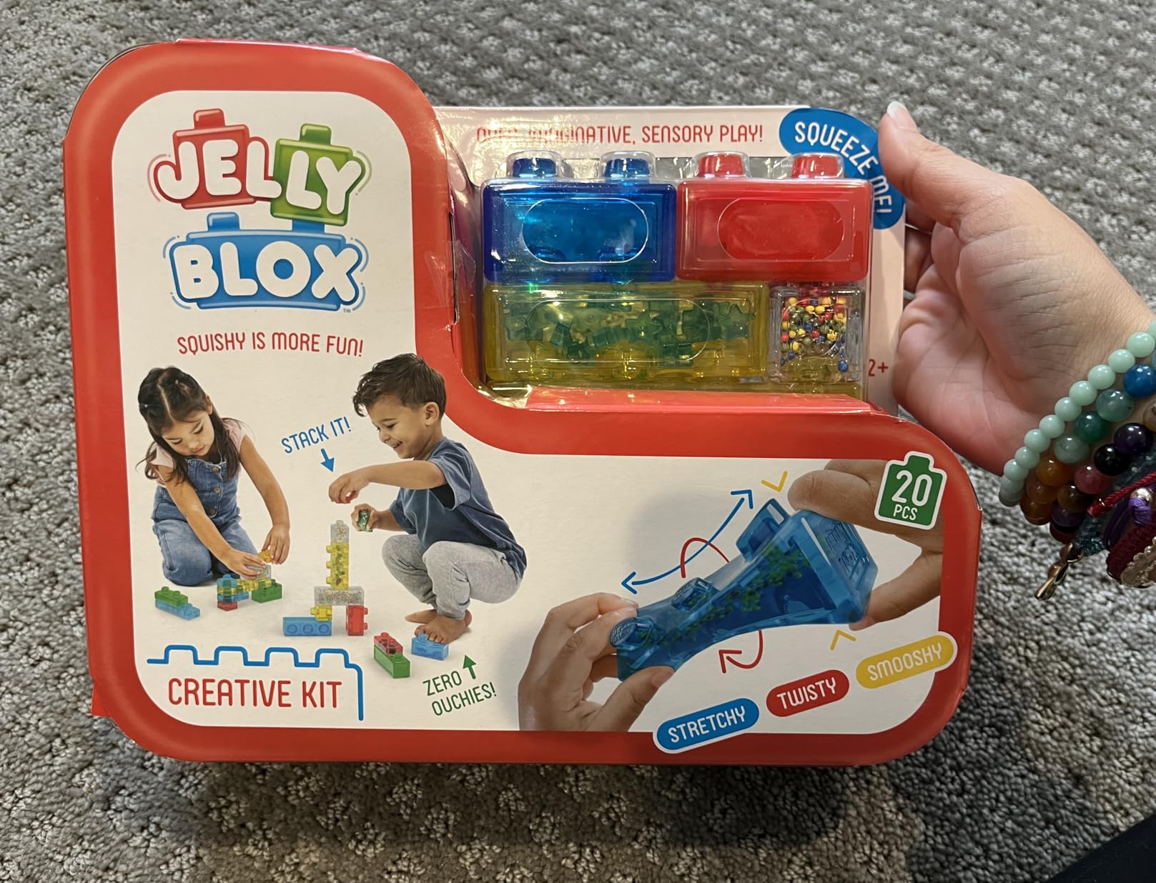 Jelly Blox Creative Kit | Includes 20 Blocks | Toddler & Preschool | Building Blocks Kids Can Squeeze, Stretch, Squish | MESH ACCREDITED | Safety Tested & Ouch-Free | Sensory Play Toy Ages 2+ customer photo 1