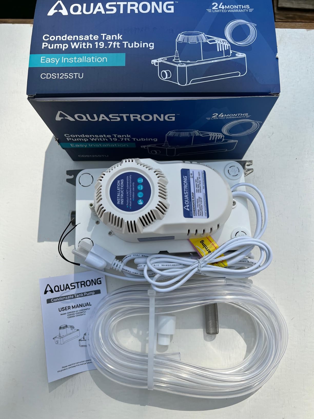 Aquastrong 115V 70GPH HVAC Condensate Pump, AC Condensate Remove Pump with Automatic Safety Switch & 19.7ft Tubing for Air Conditioner, Furnace, Dehumidifier, Ice Maker, 3.3' Power Cord, Gray customer photo 2