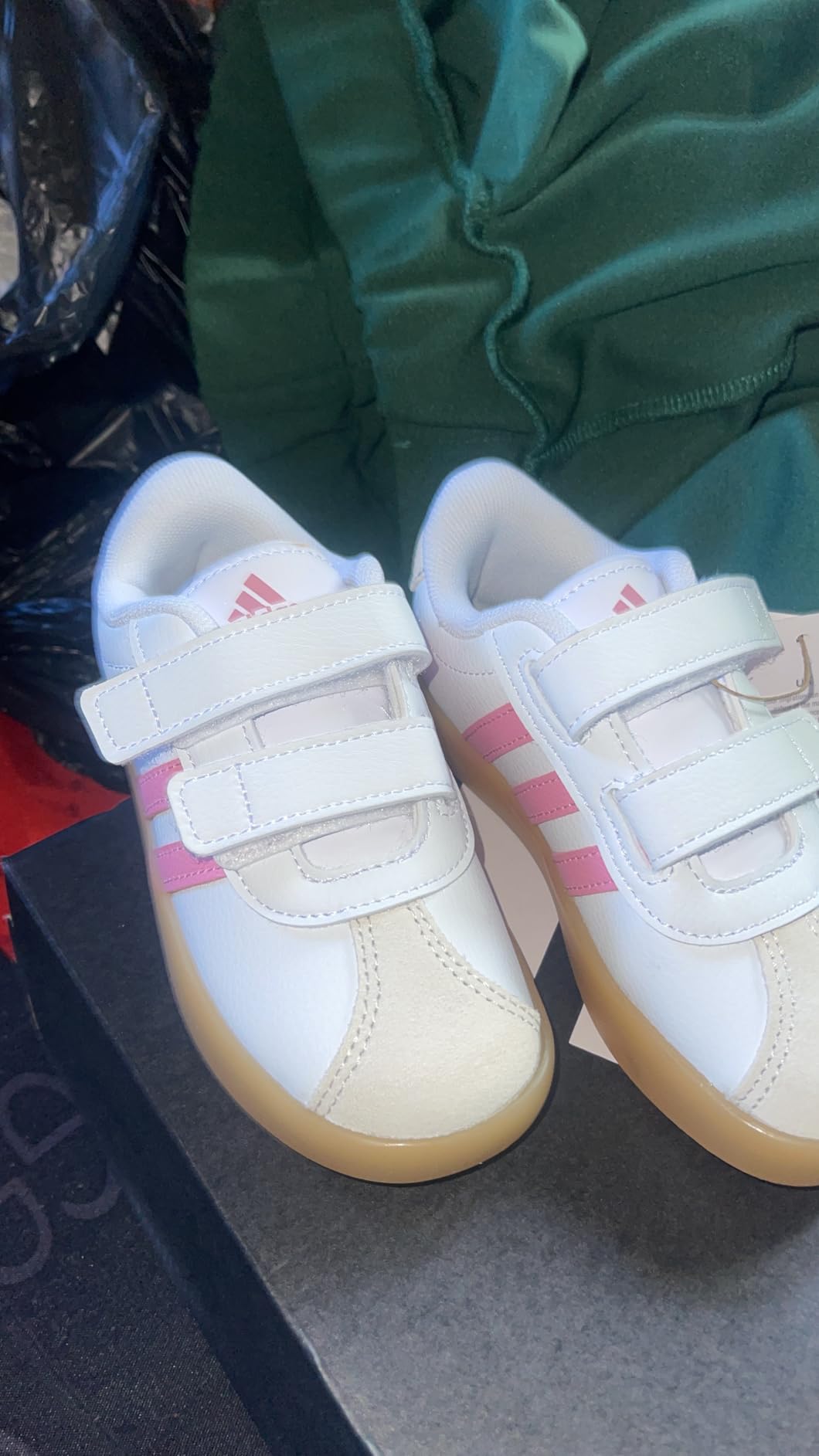 adidas Boys Vl Court 3.0 Sneakers Shoes Casual - Pink, White customer photo 2