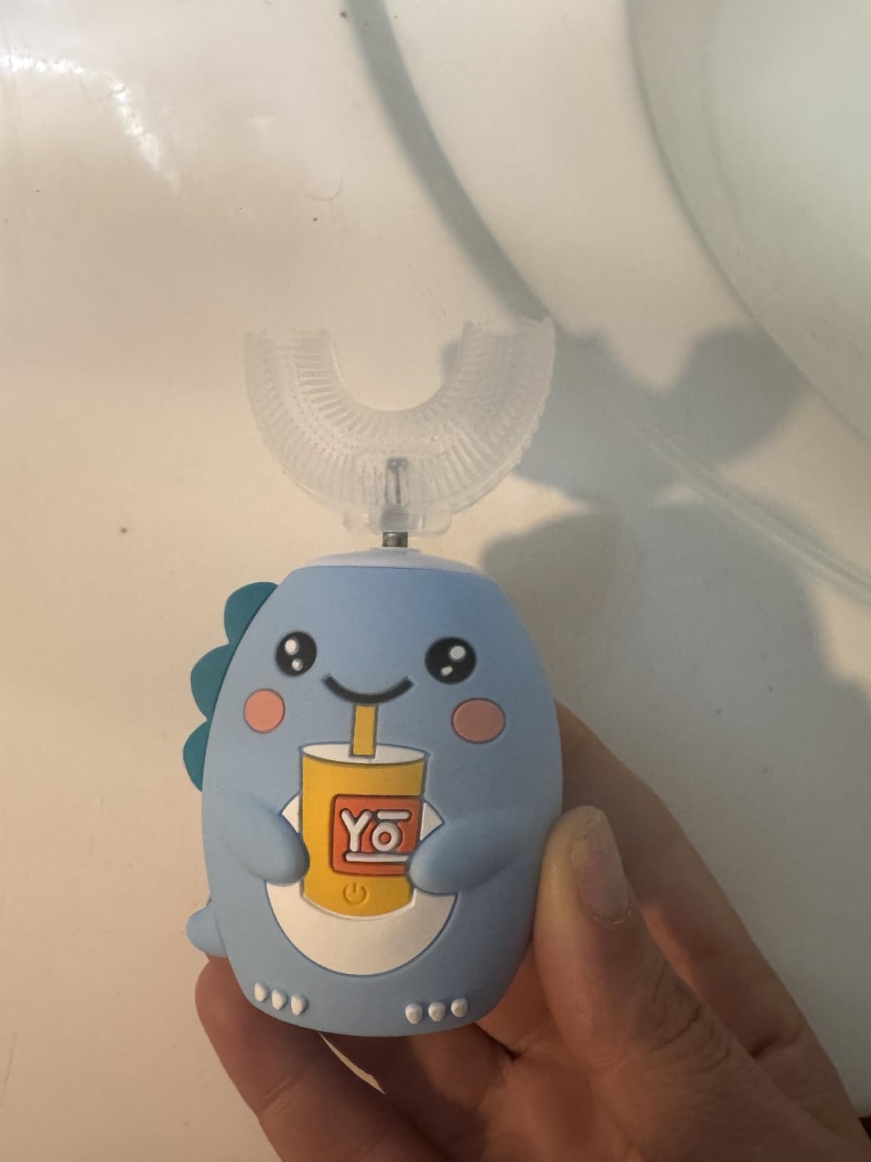 DYCROL Kids U-Shaped Electric Toothbrush,4 Heads,Dinosaur Design Ages 2-6 customer photo 2