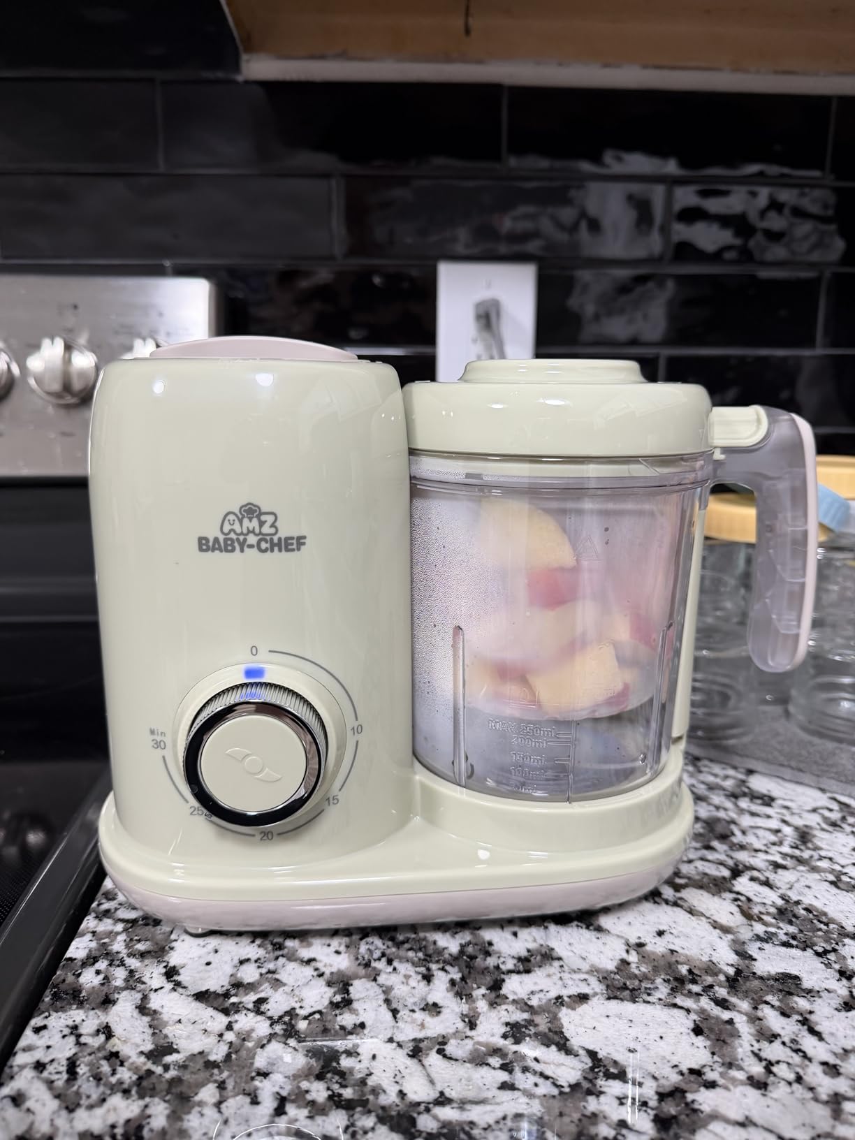 AMZBABYCHEF Baby Food Maker, 4 in 1 Baby Food Processor and Steamer, Puree Blender, Multifunctional Baby Puree Maker, Dishwasher Safe (Green) customer photo 2
