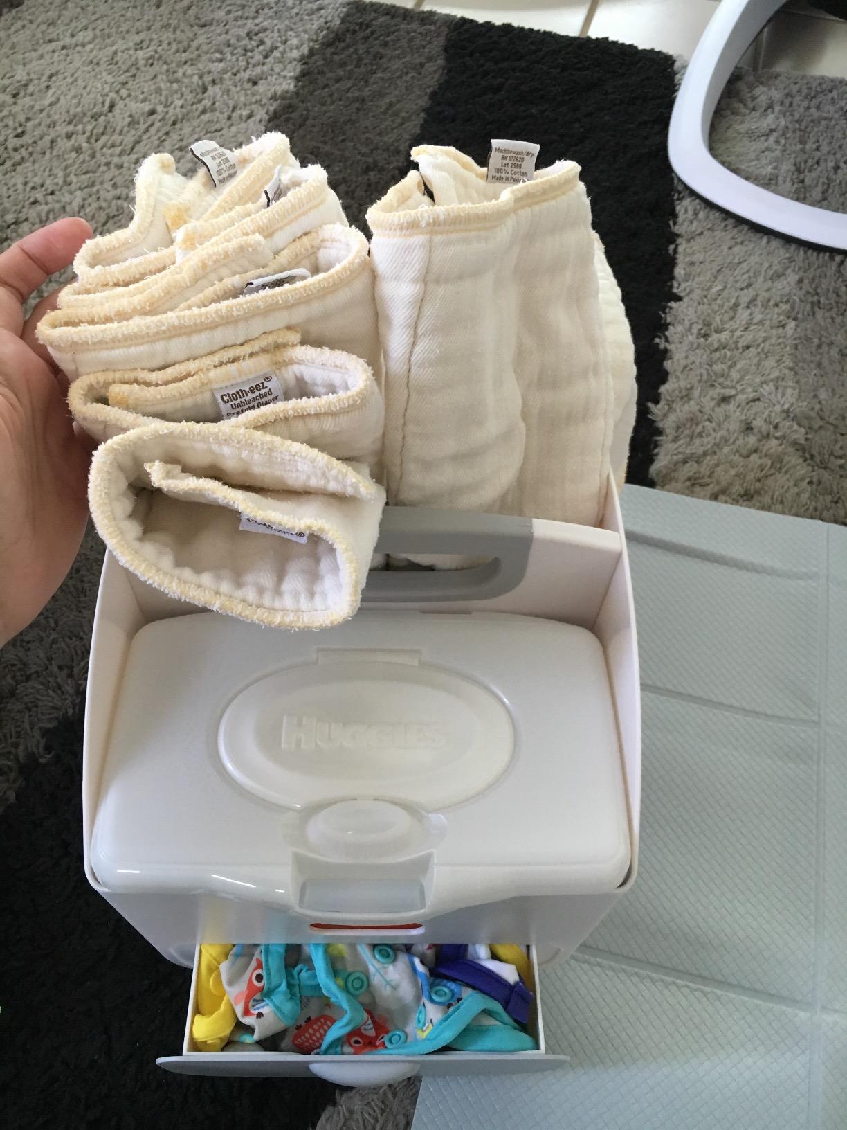 Ubbi Tabletop Diaper Caddy, Diaper Storage, Caddy Organizer, White | Non-Skid Rubber Feet, Baby Diaper Caddy Organizer for Wipes & Baby Accessories, Newborn Nursery Essential customer photo 2