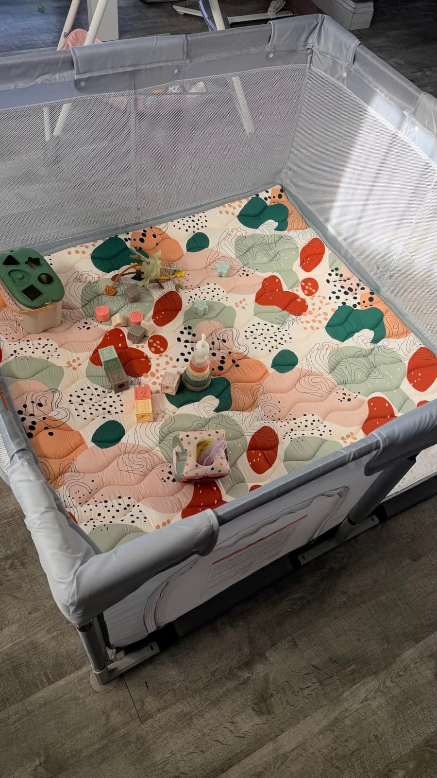 Blissful Diary Baby Play Mats for Floor, 50x50 Crawling Mat for Playpen, Thicken Soft Padding Foam Playmats for Babies and Toddlers Infants, Foldable and Machine Washable, Boho Design customer photo 2