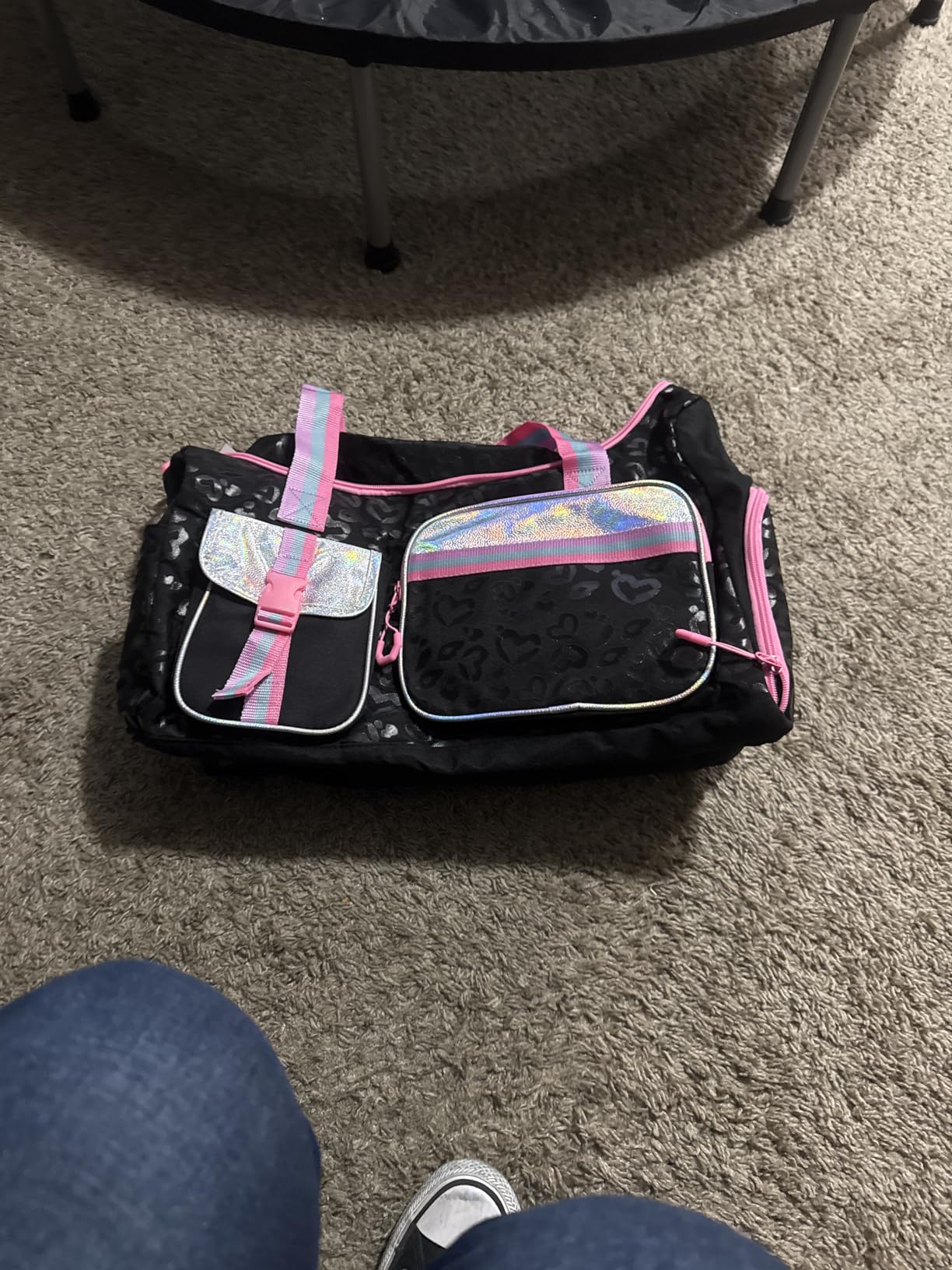 Kids Duffle Bag Girls Women Travel Bag Gifts Overnight Bags for Girls Women Tote Sleepover Gym Dance Bags for Kids with Shoes Compartment customer photo 1