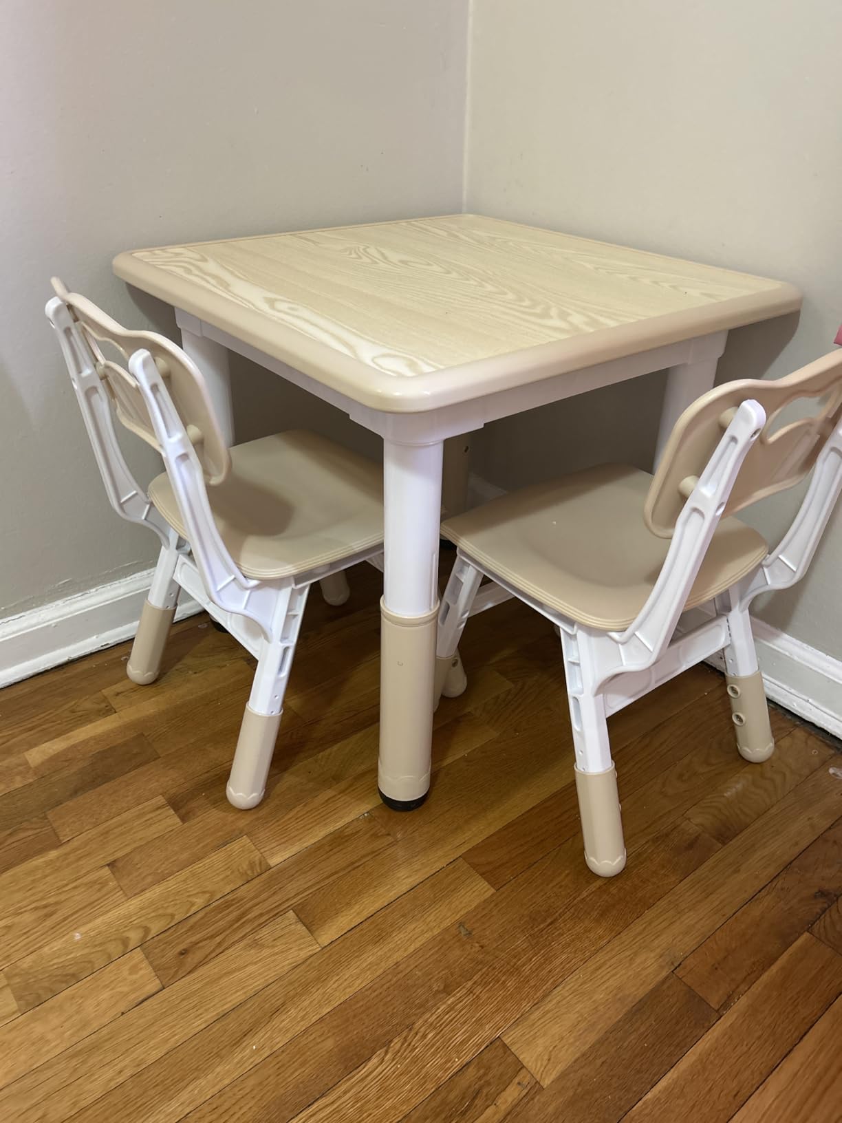GITAWUSA Kids Study Table and Chairs Set, Height Adjustable Toddler Table and Chair Set for Kids Ages 3-8, 23.6