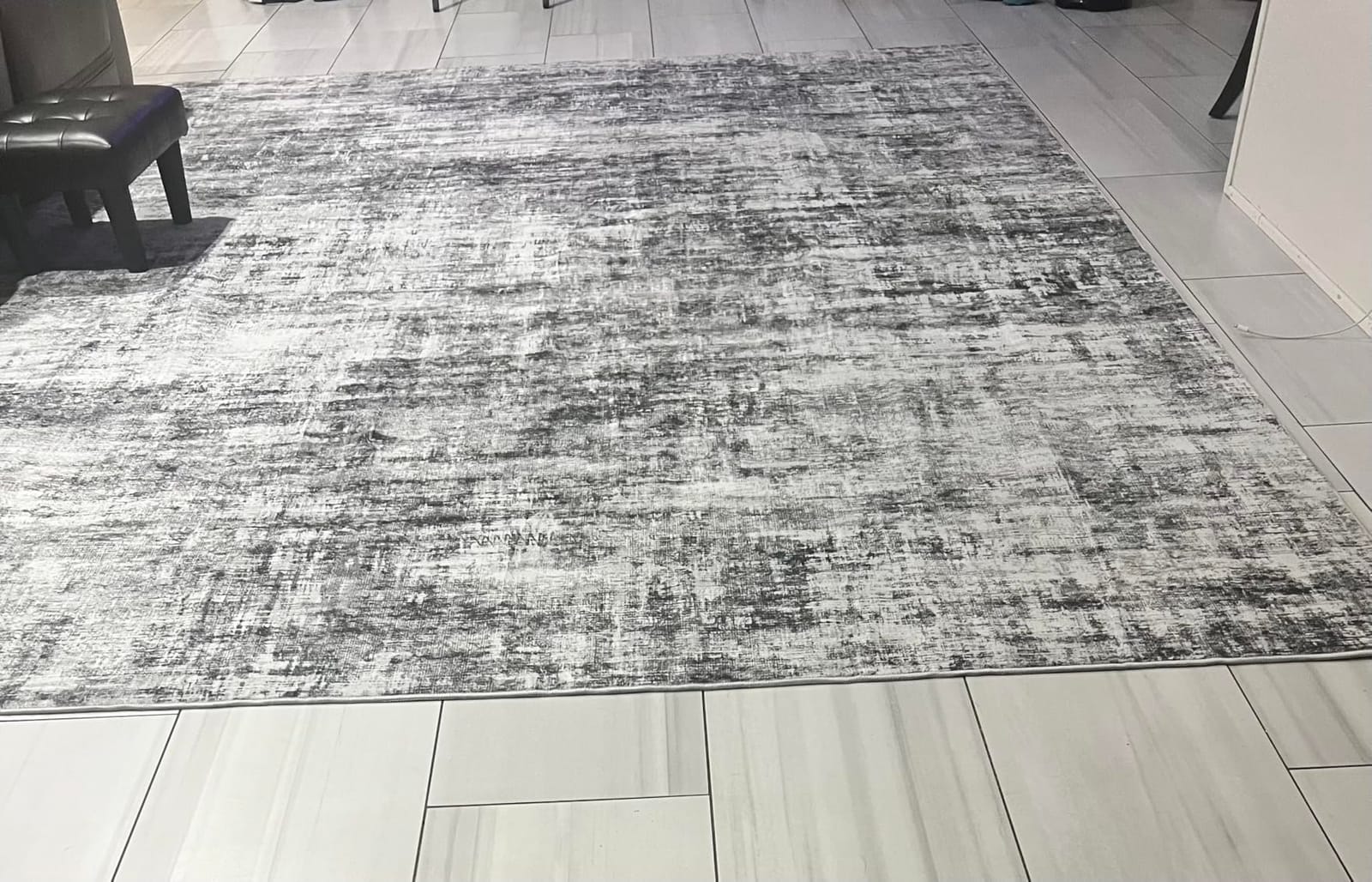 8x10 Area Rugs for Living Room: Washable Abstract Black Grey Gold Carpet customer photo 1