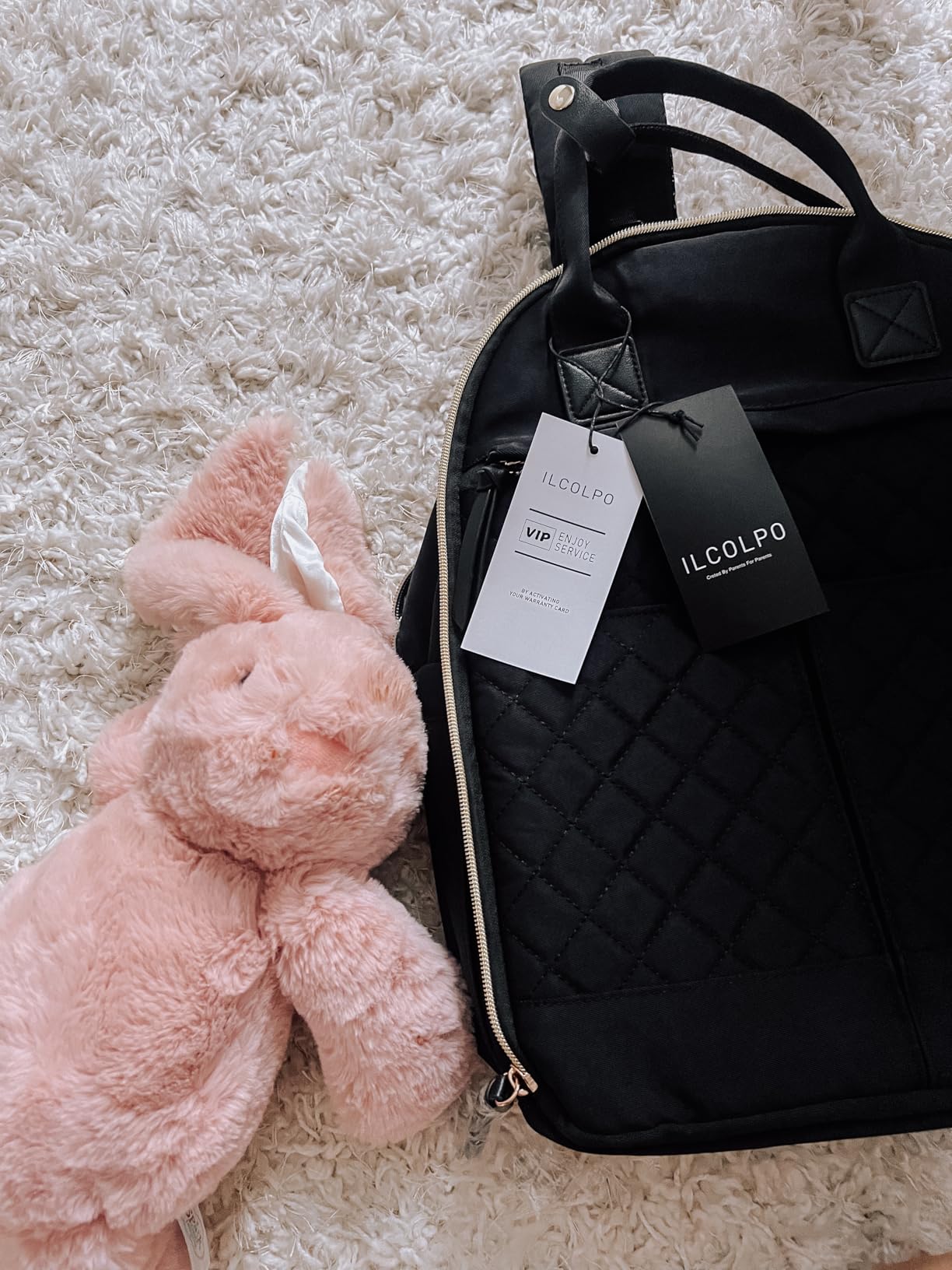 Diaper Bag Backpack with Changing Pad Quilted Baby Bag customer photo 1