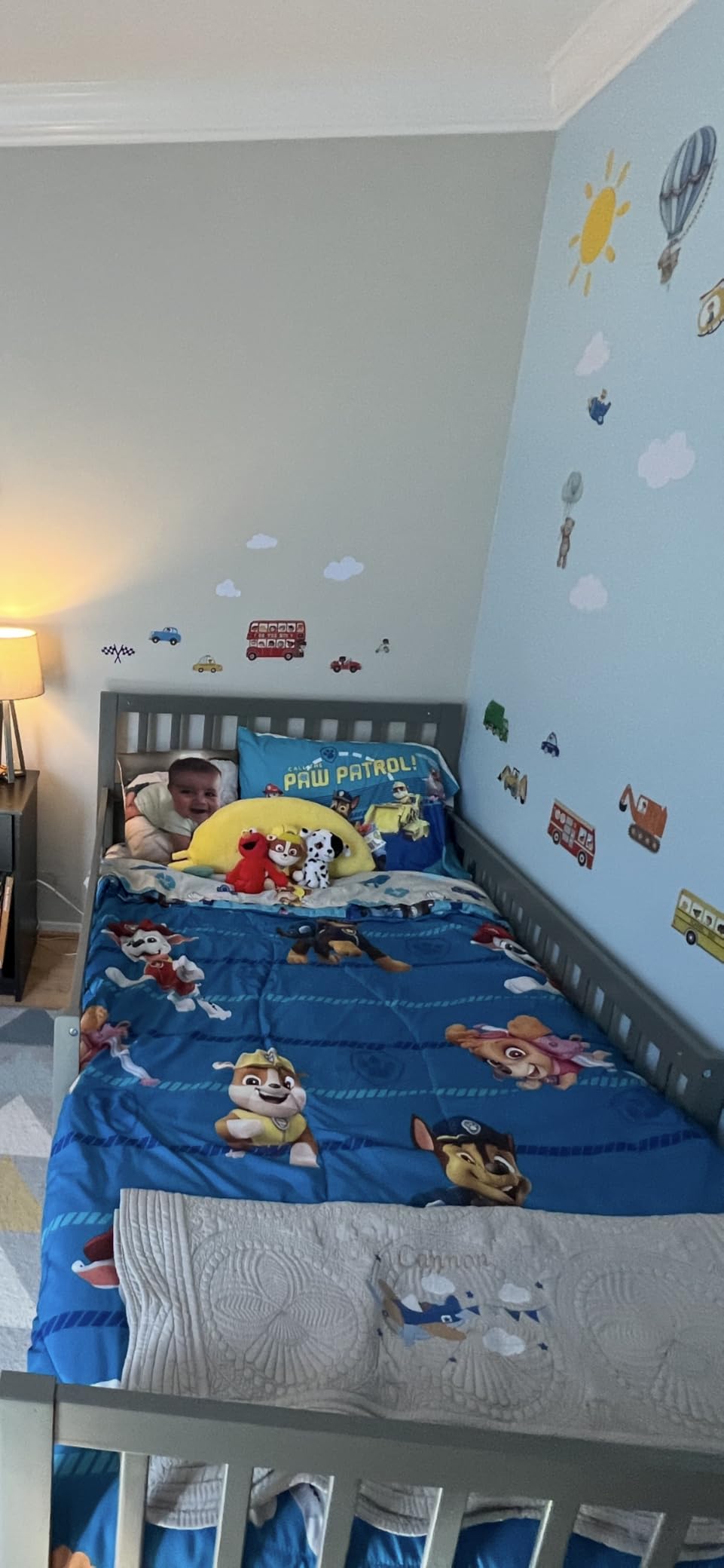 Bellemave Kids Twin Bed Frame with Storage Drawers and Both Sides Guardrails, Kids Platform Bed with Headboard and Slat Support, White customer photo 1