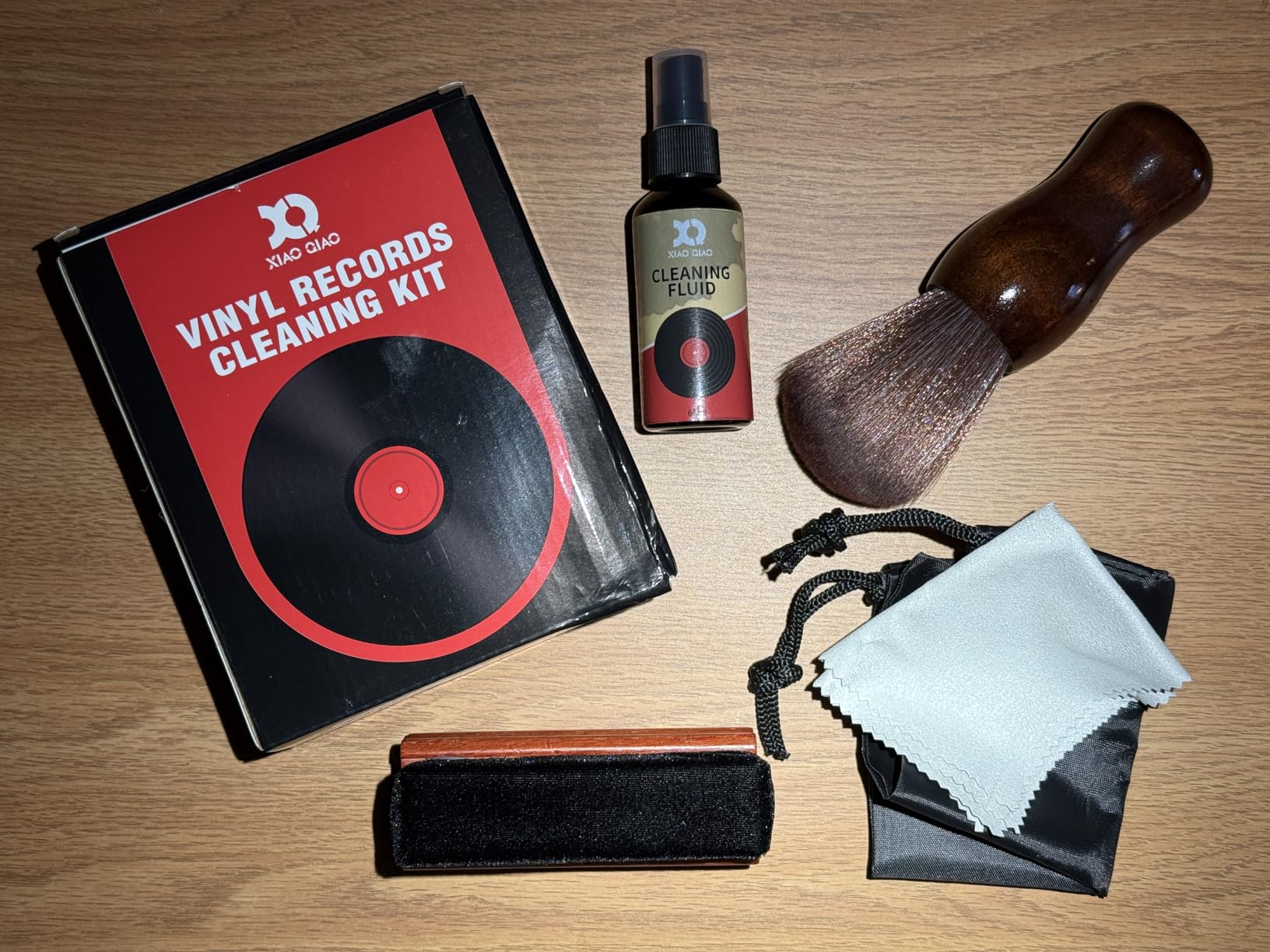 Vinyl Record Cleaner Kit - Complete 5-in-1 Vinyl Records Cleaning Kit Includes Soft Velvet Record Brush, Cleaning Liquid, Anti-Static Nano Fiber Record Cleaning Brush, Cleaning Cloth and Storage Bag customer photo 1