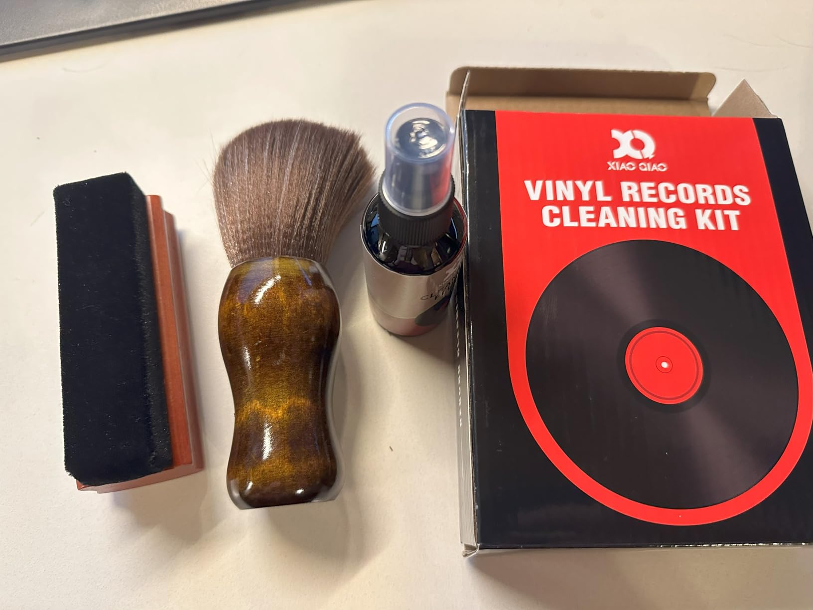 Vinyl Record Cleaner Kit - Complete 5-in-1 Vinyl Records Cleaning Kit Includes Soft Velvet Record Brush, Cleaning Liquid, Anti-Static Nano Fiber Record Cleaning Brush, Cleaning Cloth and Storage Bag customer photo 2