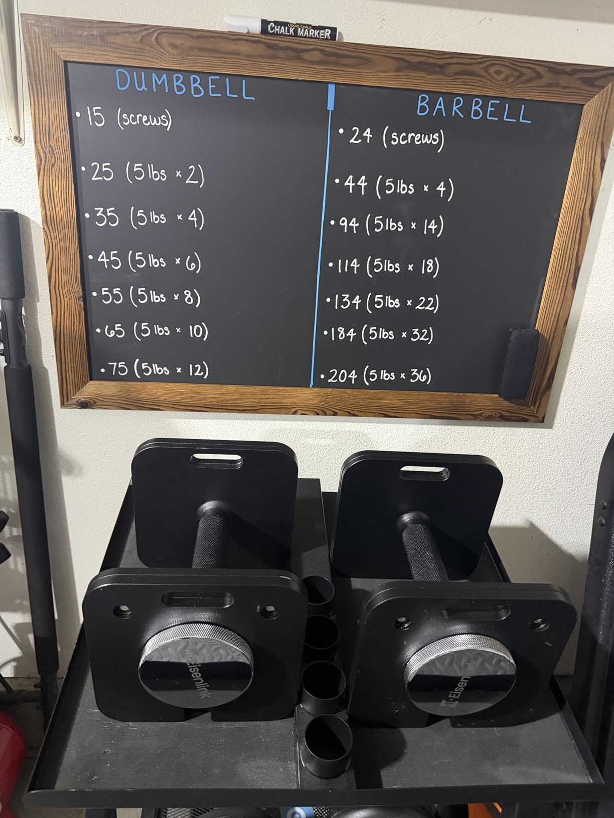 Eisenlink Adjustable Dumbbell Set, 10-50/80lb, 5lb Increments, Quick-Lock customer photo 2