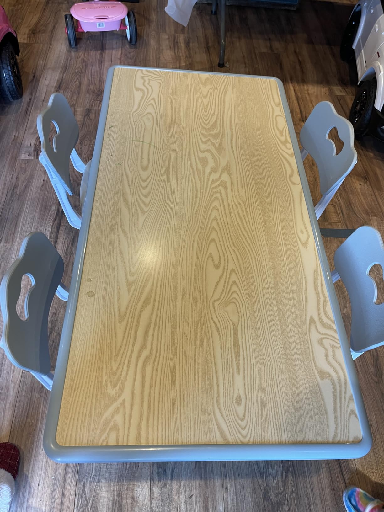 Kids Table and Chair Set for Toddlers - Adjustable Activity Center with Non-Slip Legs & Graffiti-Proof Surface Ages 3-12 customer photo 1