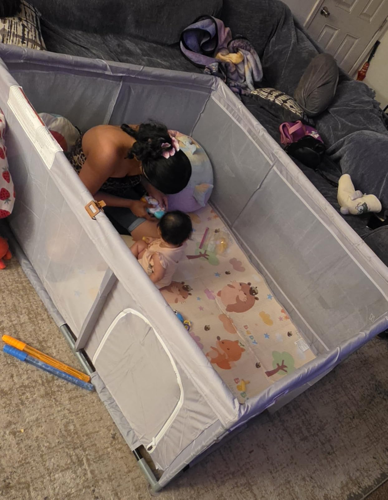 Hiaksedt Baby Playpen with Mat 65