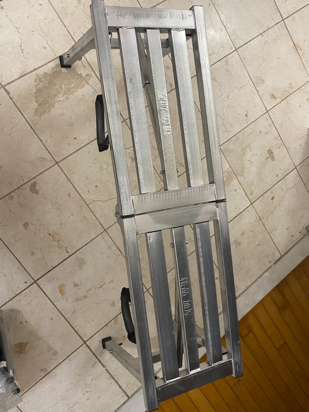 Work Platform Adjustable Height Steel Portable Scaffolding Platform 380 LBS Load Capacity 38''X12 Folding Step Ladder Drywall Painting Stool (38inch) customer photo 2