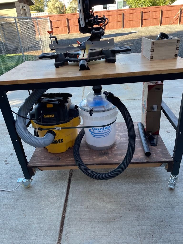 Oneida Dust Deputy Low-Pro Deluxe Lid Dust Separator Kit with Clear 5-Gallon Dust Collection Bucket, 3 ft Hose, 2.5 in Adapter, & Mounted Casters for Shop Wet Dry Vacuums - Made in USA customer photo 1