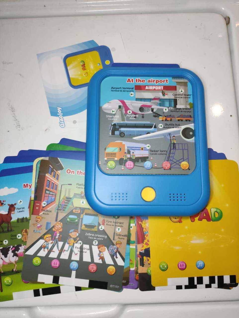 Kids Educational Learning Tablet Toy-Educational Tablet Toy to Interactive Learn Alphabets,Colors,Number,Foods,Jurassic Park,Animals,Learning Toys for Toddlers 2-6 Years Old,Gifts for Boys Girl customer photo 2